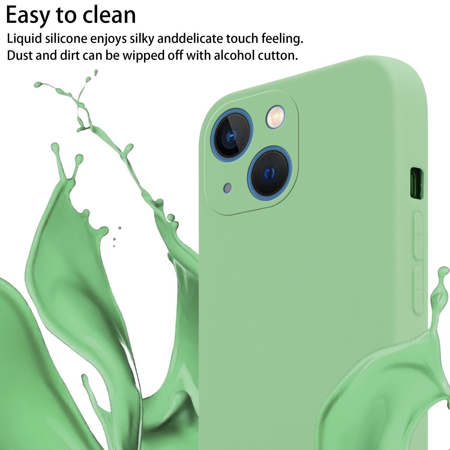 Cadorabo Handyhülle für iPhone 13 MINI Kette Apple iPhone 13 MINI, TPU Silikon Handy Schutzhülle - Hülle - Liquid Style - mit Handykette