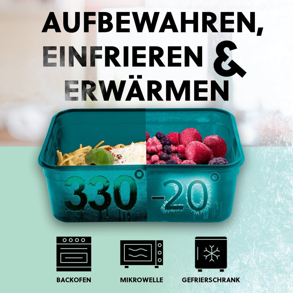 GOURMETmaxx Frischhaltedose Lunchbox Vorratsdose klick-it, Polypropylen (PP)/Silikon, einfrieren, aufbewahren und erwärmen – Bild 5 von 5