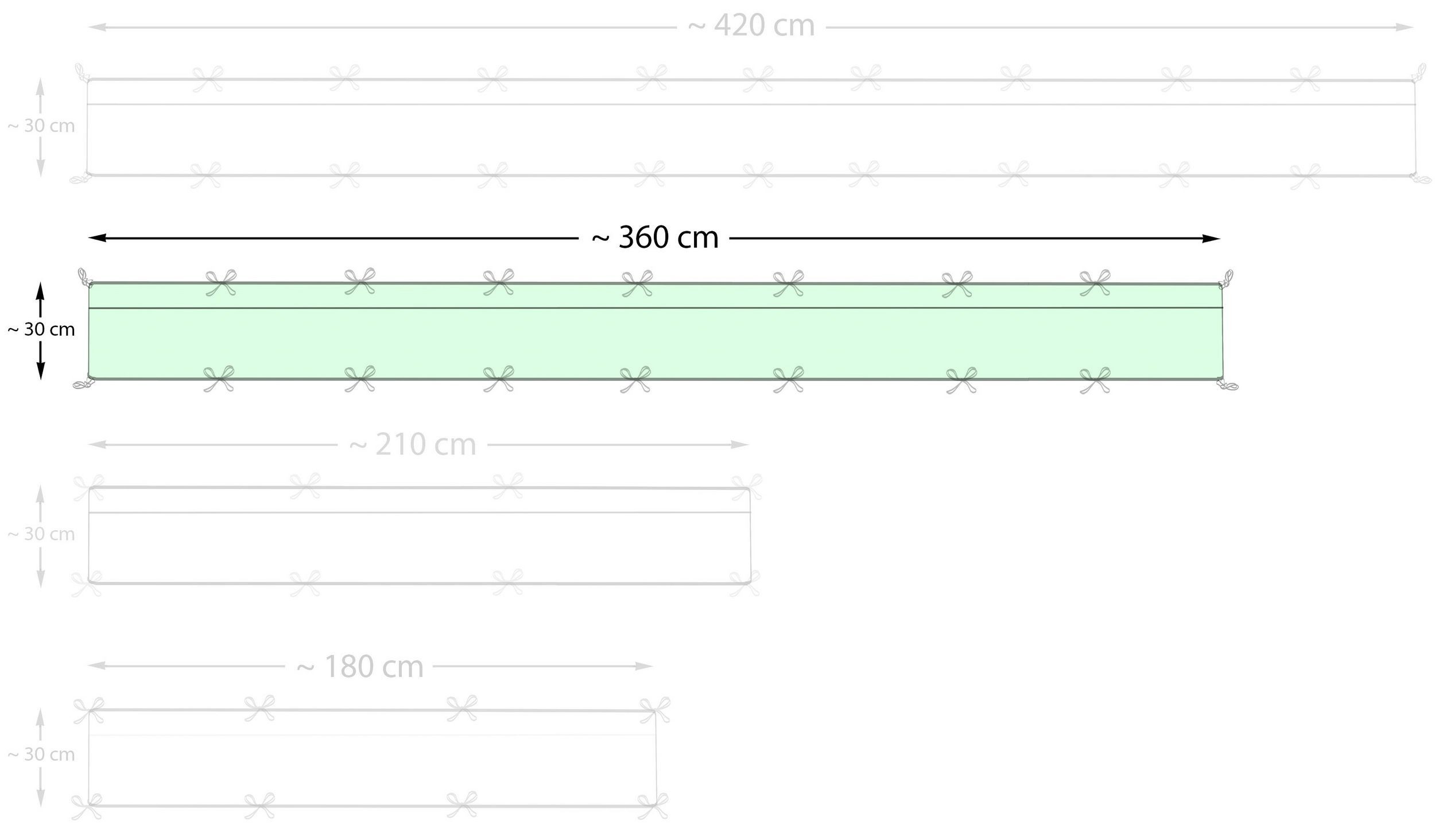 Amilian Bettnestchen Bettumrandung 360x30 cm für Babybett 120 x 60 cm geeig günstig online kaufen