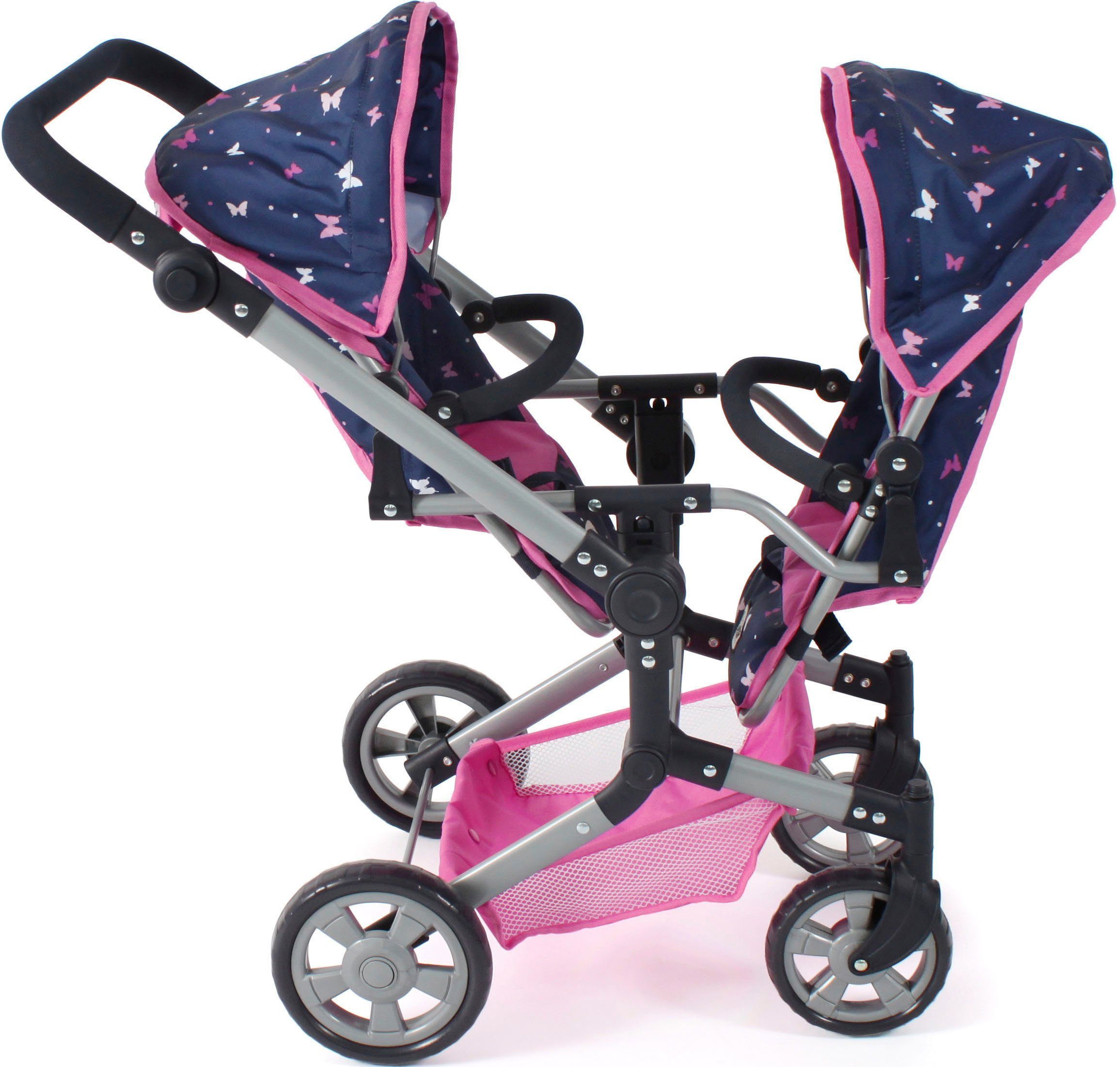 CHIC2000 Puppen-Zwillingsbuggy Linus Duo, mit zwei abnehmbaren, bis in Liegeposition verstellbaren Sportsitzen