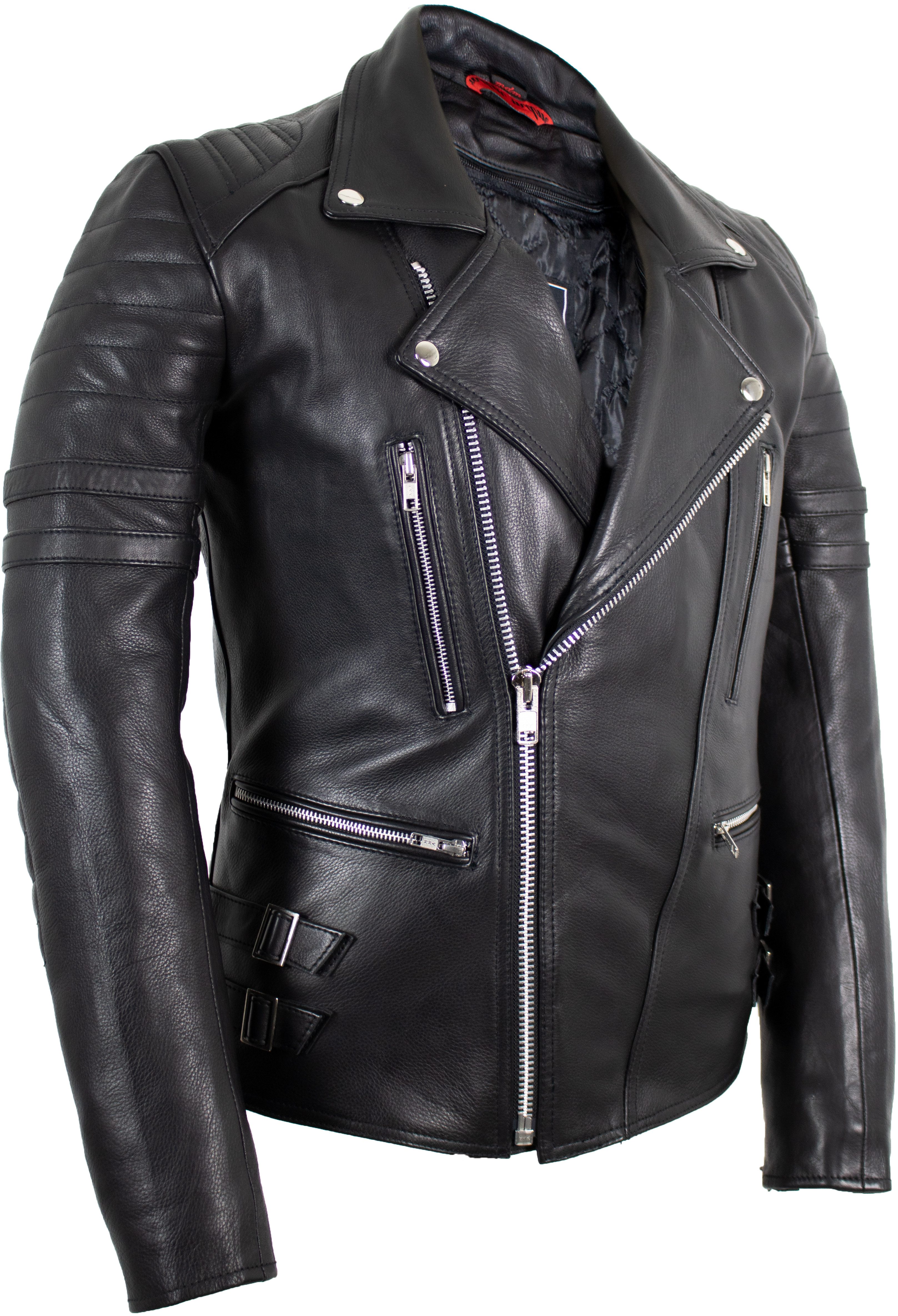 MDM Motorradjacke Herren Retro Lederjacke Motorrad Jacke in Schwarz mit Pro günstig online kaufen