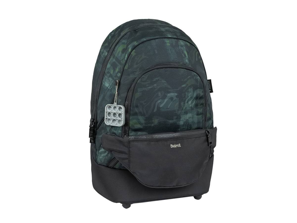 Belmil Schulrucksack "Premium Set 2-in-1" Rucksack & Hüfttasche 2025, 2tlg. Set ab 3. Klasse 130cm, Rucksack und Bauchtasche, für Jungen