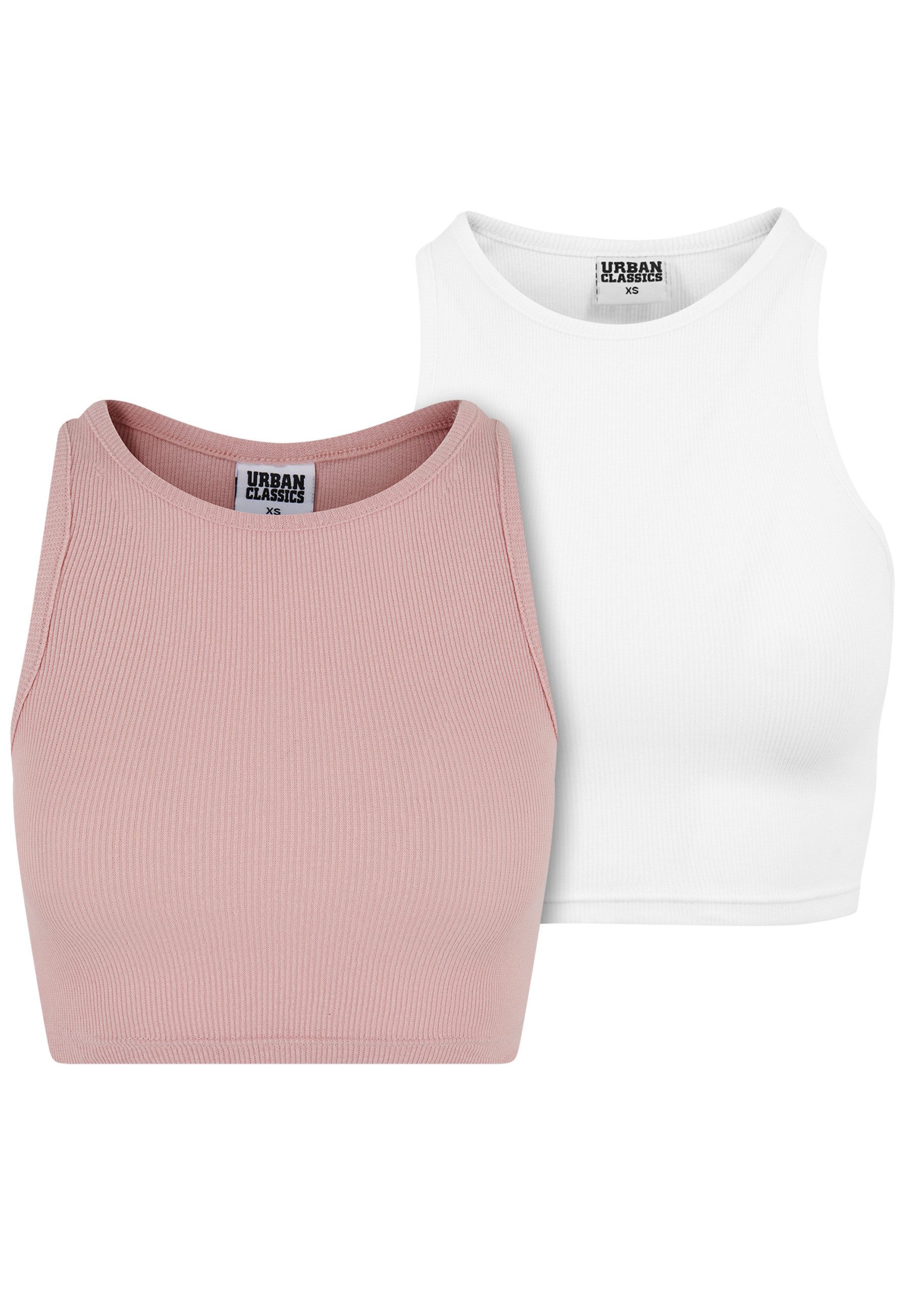 URBAN CLASSICS Tanktop Urban Classics Damen Ladies Cropped Rib Top 2-Pack ( günstig online kaufen