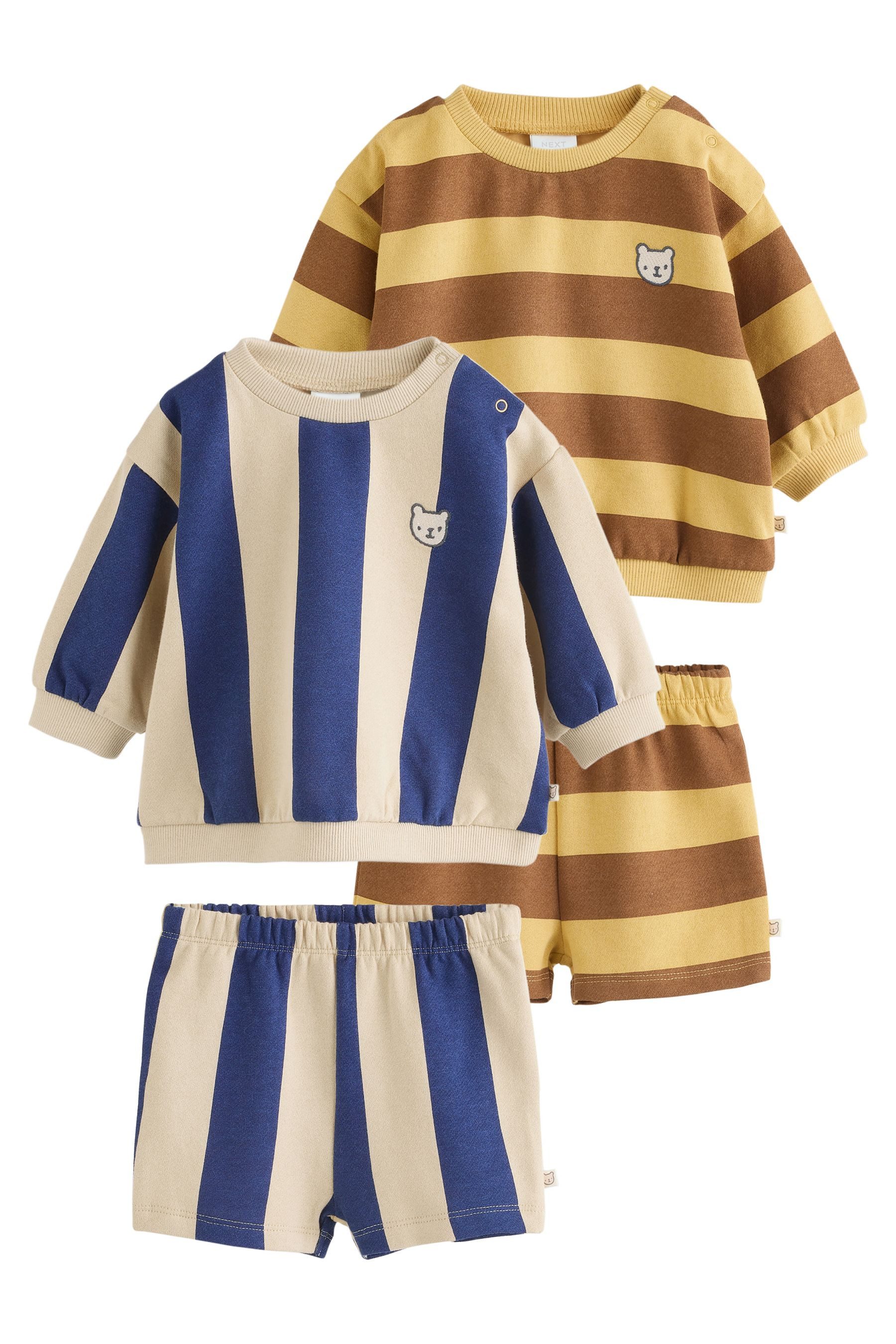Pullover & Shorts 4-teiliges Baby-Set mit Sweatshirt und Shorts