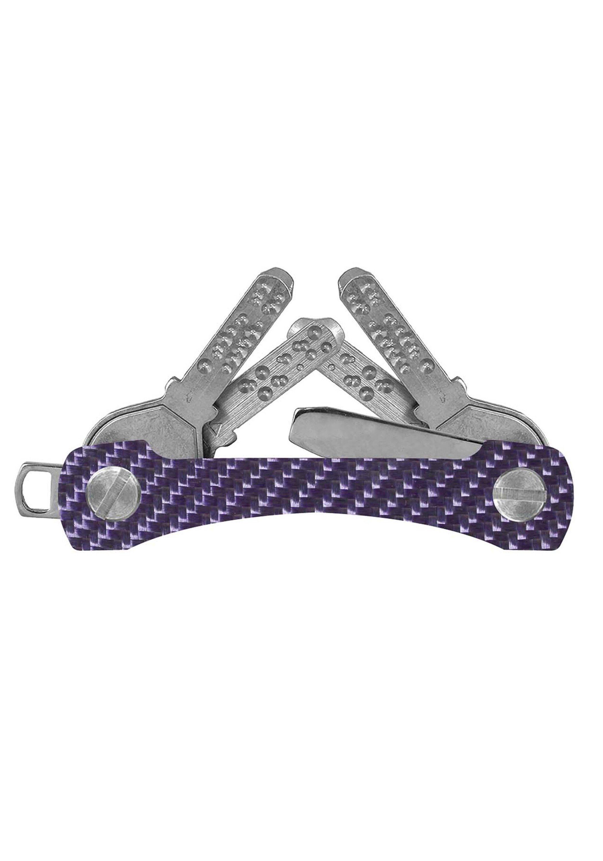 keycabins Schlüsselanhänger violett Carbon S2, SWISS Made