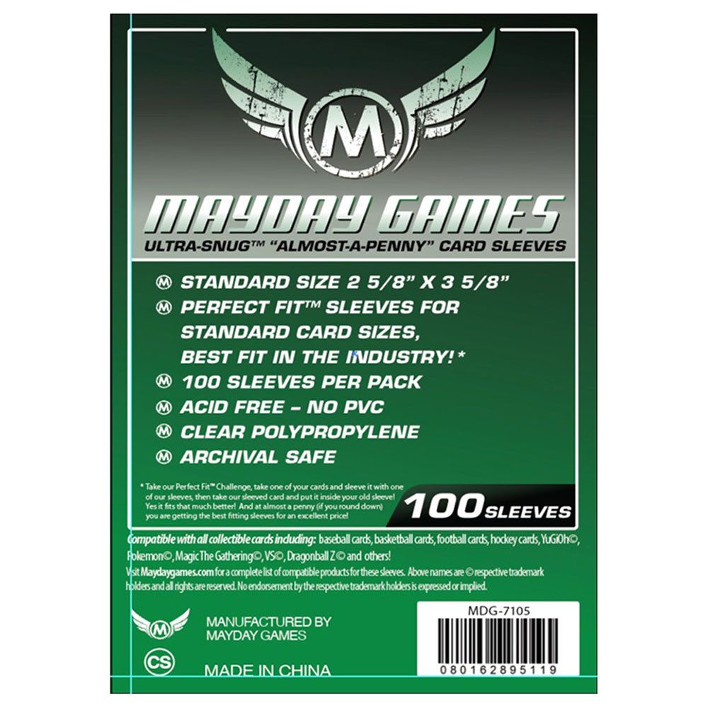 Mayday Games Spiel Standard Card Sleeves Kartenschutzhüllen 66,7 x 92 MM 100 Stück - 7105, pcv-frei, säurefrei, für Sammelkarten