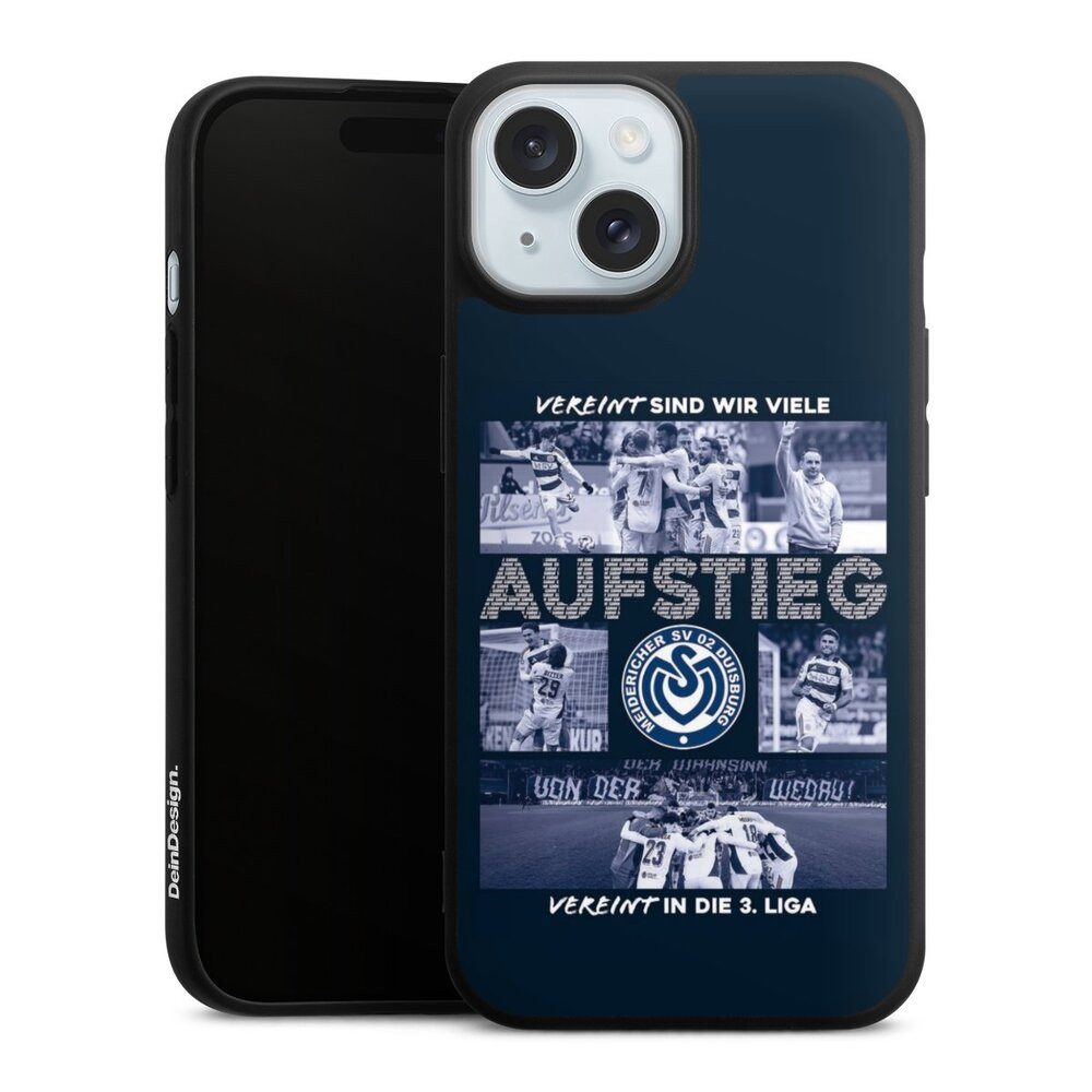 DeinDesign Handyhülle MSV Duisburg Aufstieg Offizielles Lizenzprodukt, Apple iPhone 15 Silikon Hülle Premium Case Handy Schutzhülle