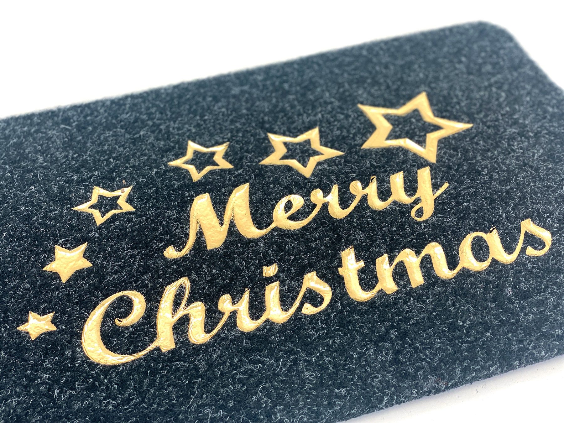 heimtexland Fußmatte Schmutzfangmatte Merry Christmas Fußabstreifer, rechteckig, Höhe: 40 mm, Schmutzmatte I Teppich rutschfest I Weihnachten I Deko
