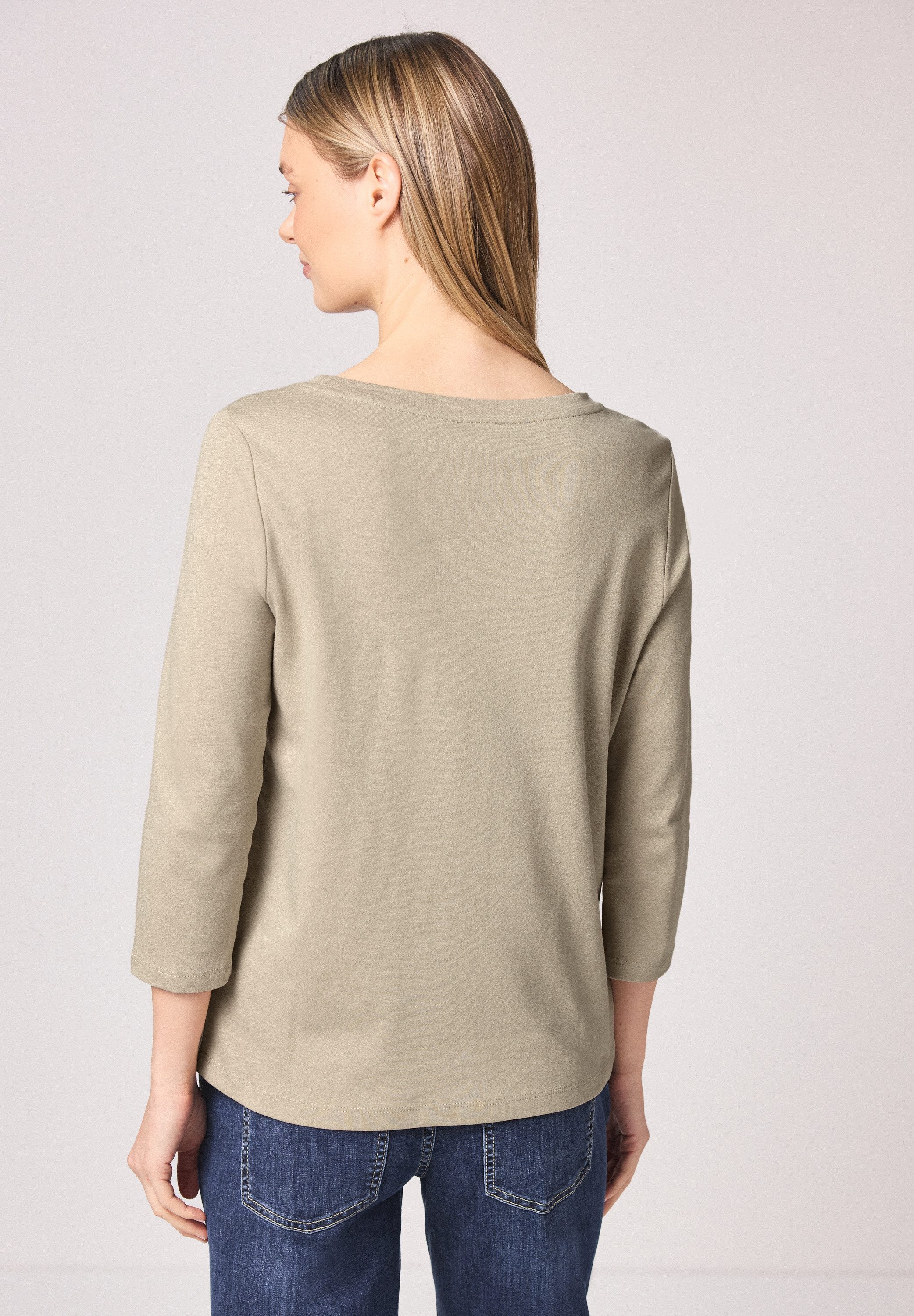 STREET ONE 3/4-Arm-Shirt aus reiner Baumwolle