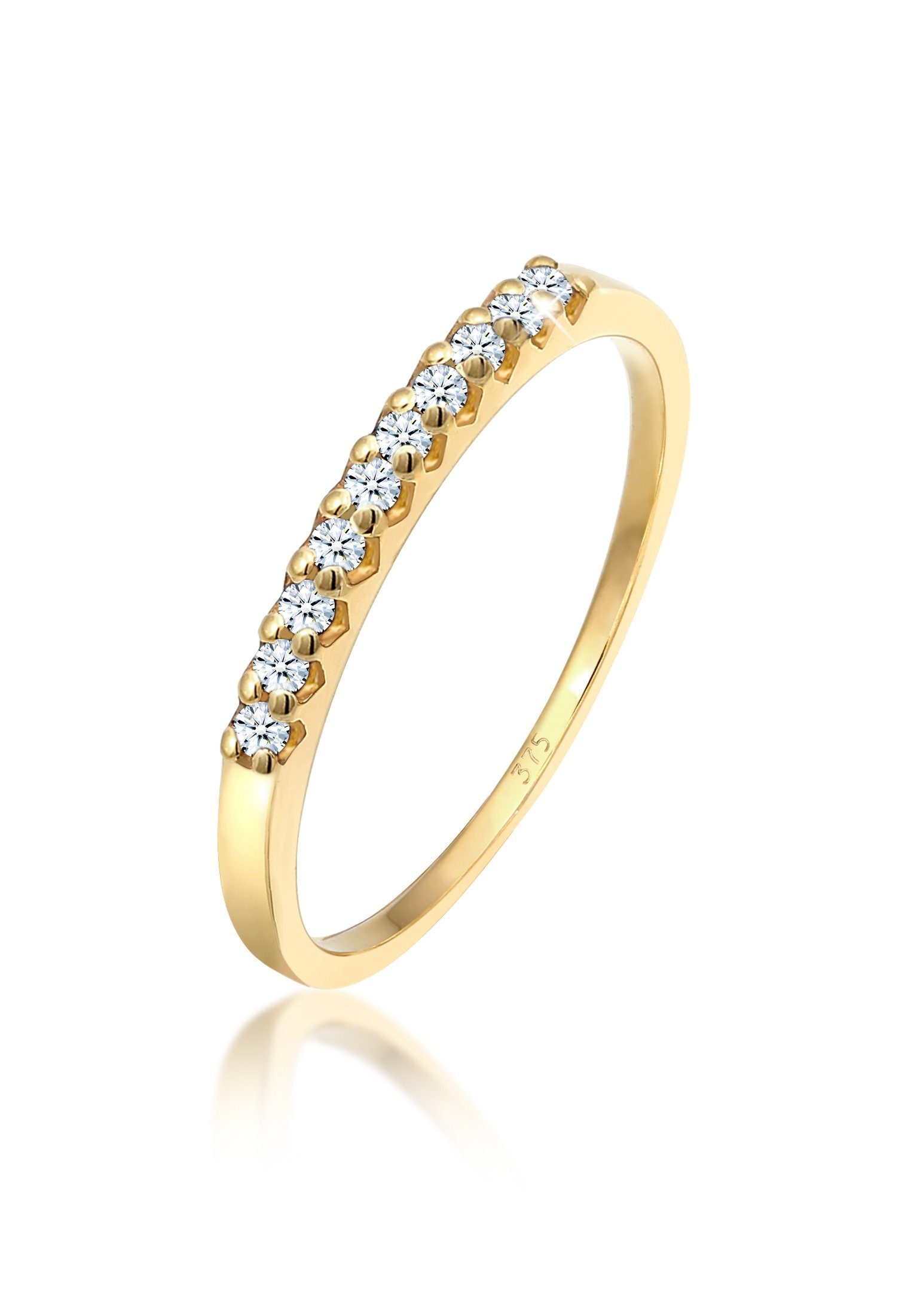 Elli DIAMONDS Diamantring Microsetting Diamant (0.15 ct) 375 Gelbgold, Diam günstig online kaufen