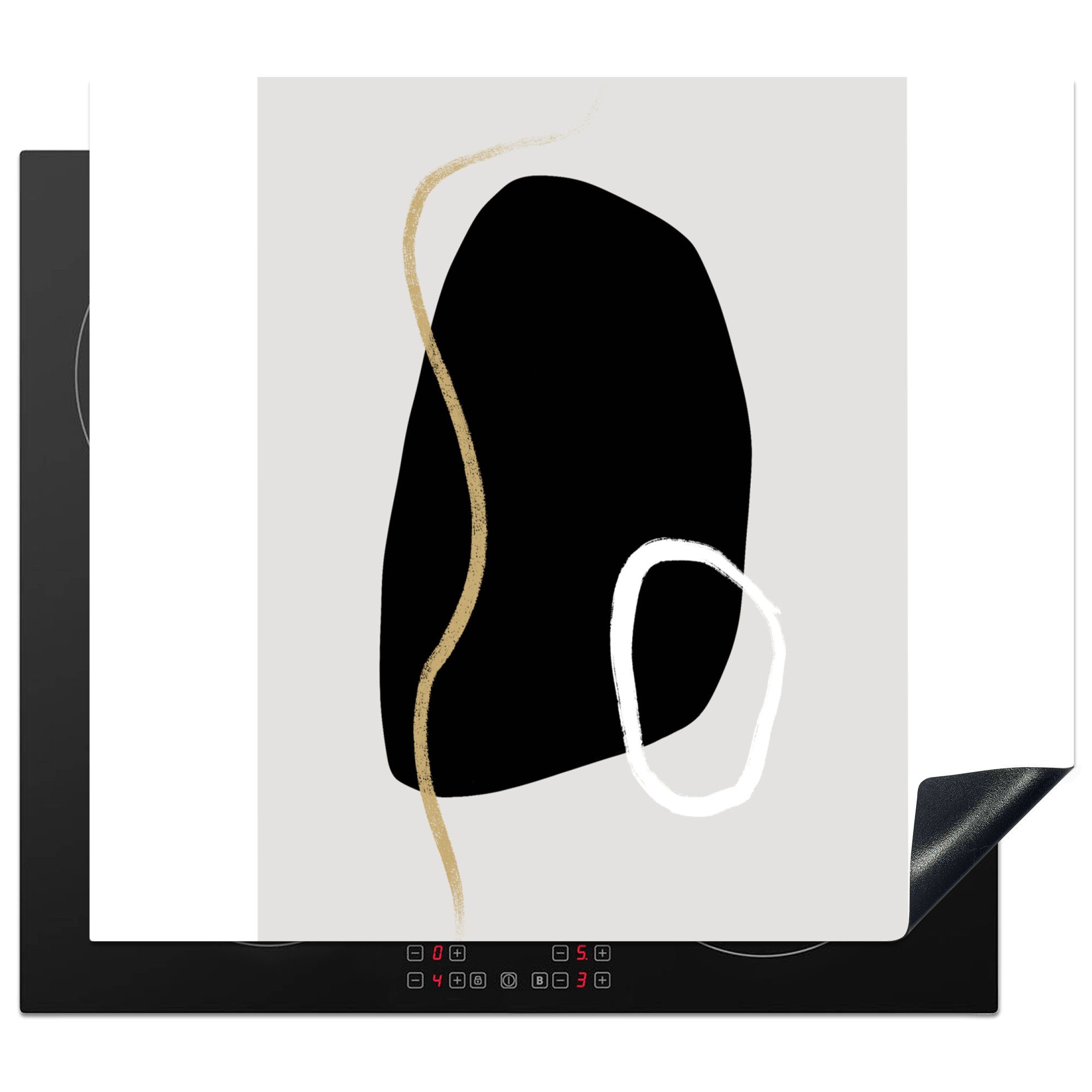 MuchoWow Herdblende-/Abdeckplatte Minimalismus Abstrakt Design, Vinyl, - Induktionsschutz, - 59x51 cm, tlg), Induktionskochfeld, Ceranfeldabdeckung (1