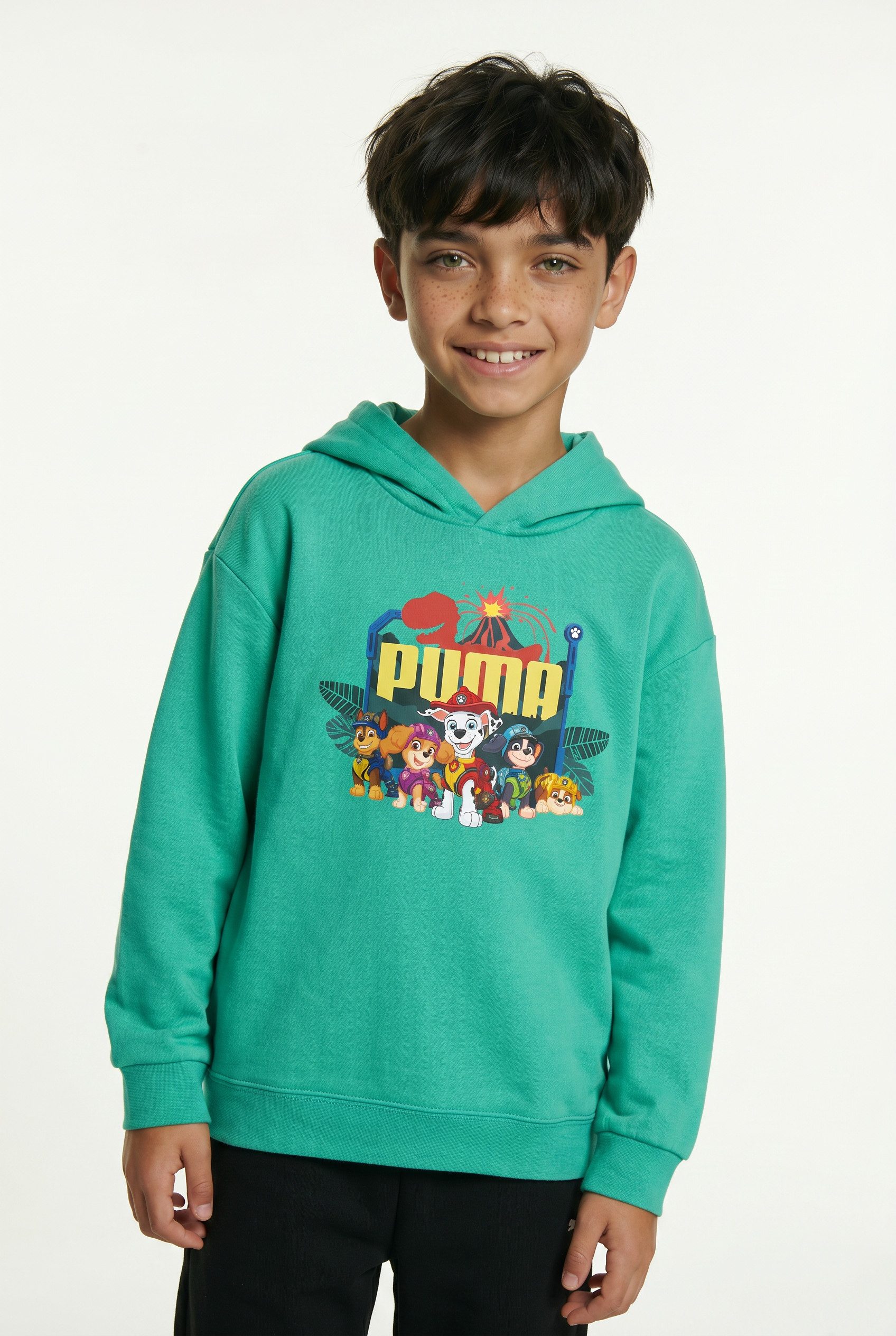PUMA Kapuzensweatshirt X PAW PATROL GRAPHIC HOODIE TR für Kinder, Regular Fit, mit Kapuze, mit Kängurutasche