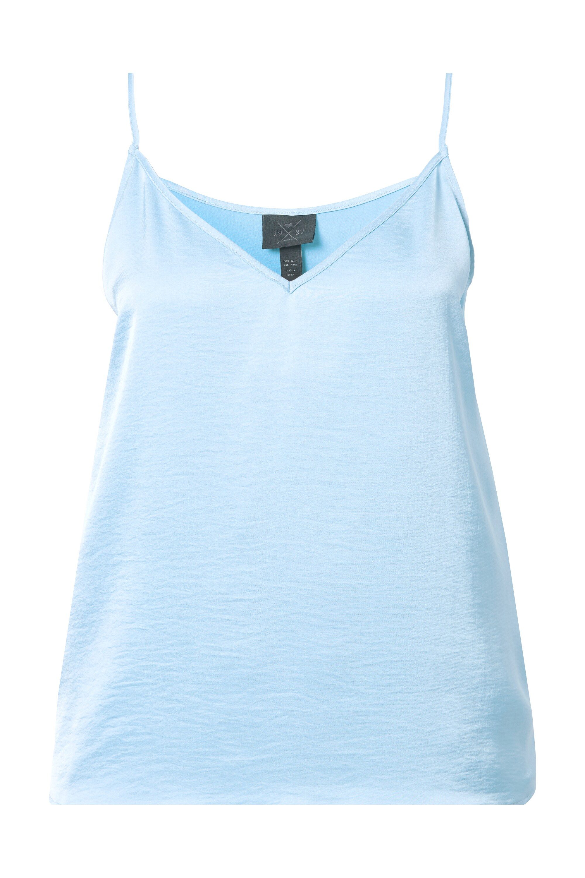 Ulla Popken Longtop Satintop A-Linie V-Ausschnitt Spaghettiträger günstig online kaufen