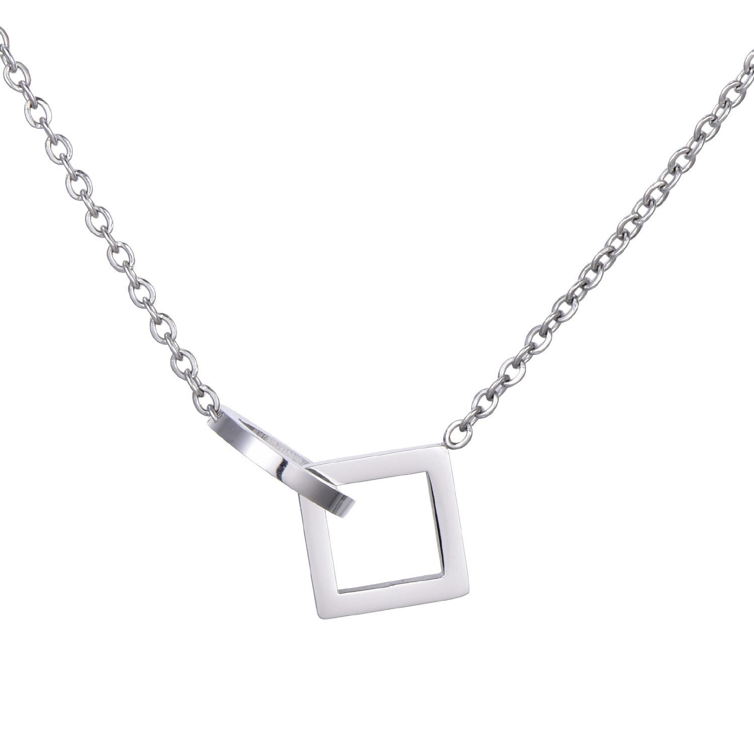 Morella Kette mit Anhänger Morella Halskette Dreieck mit Kreis Anhänger (1-tlg), Silberne Kette mit Kreis und Dreieck, im Samtbeutel