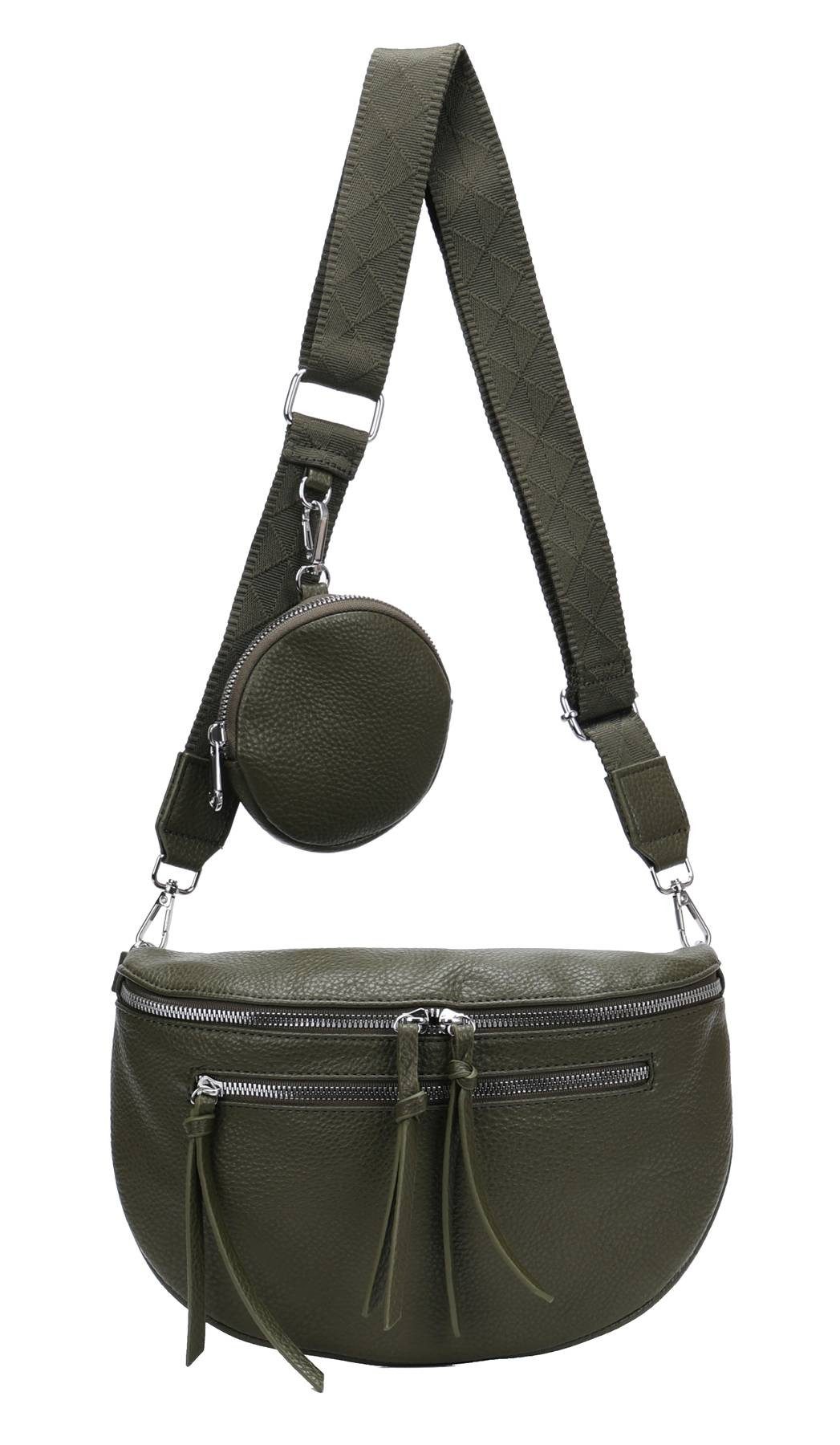 ITALYSHOP24 Schultertasche Damen Gürteltasche Umhängetasche CrossBody Schultertasche CrossOver, Brusttasche, Hüfttasche, Bodybag, Muster Сумкиgurt, leicht Gewicht