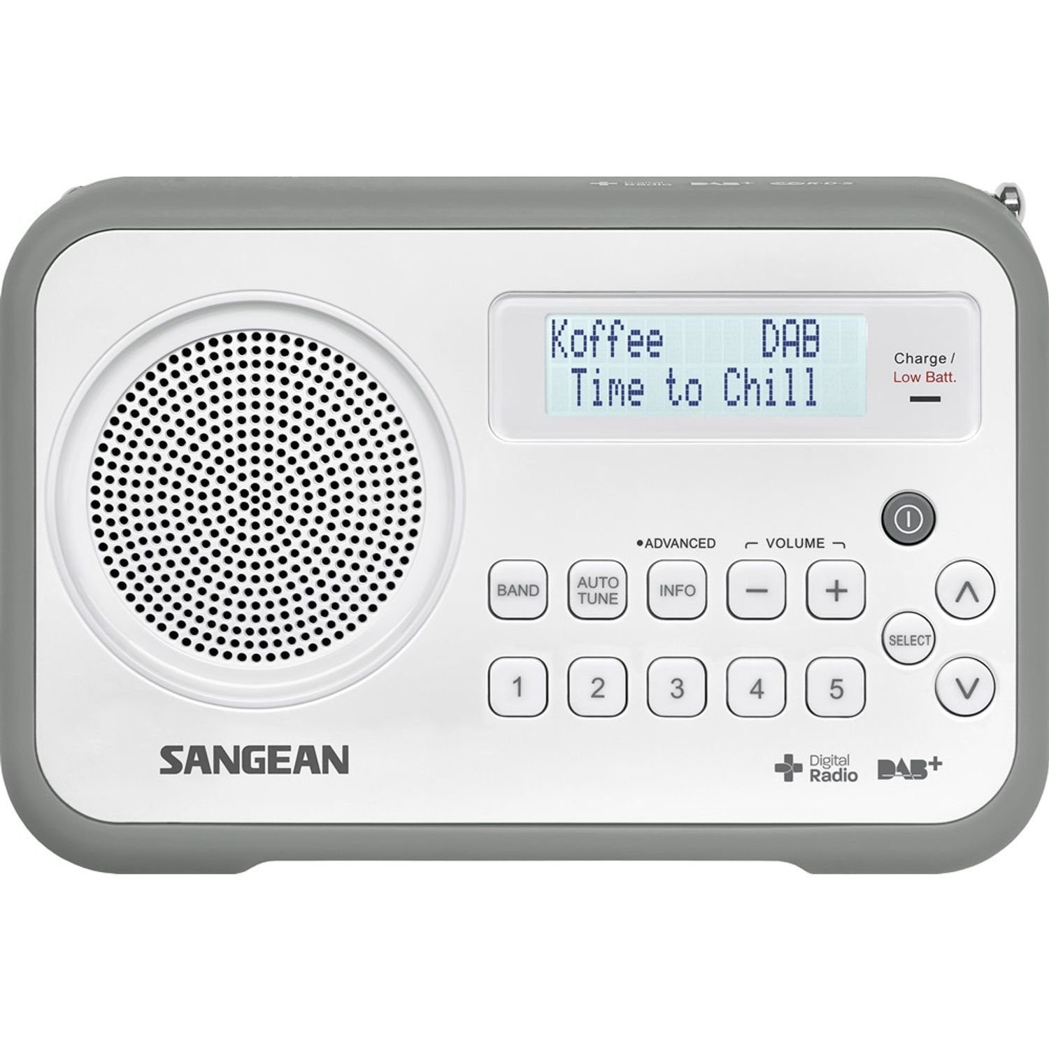 Sangean DPR-67 DAB+ / FM-RDS Digitalempfänger Digitalradio (DAB) (DAB) weiß/grau
