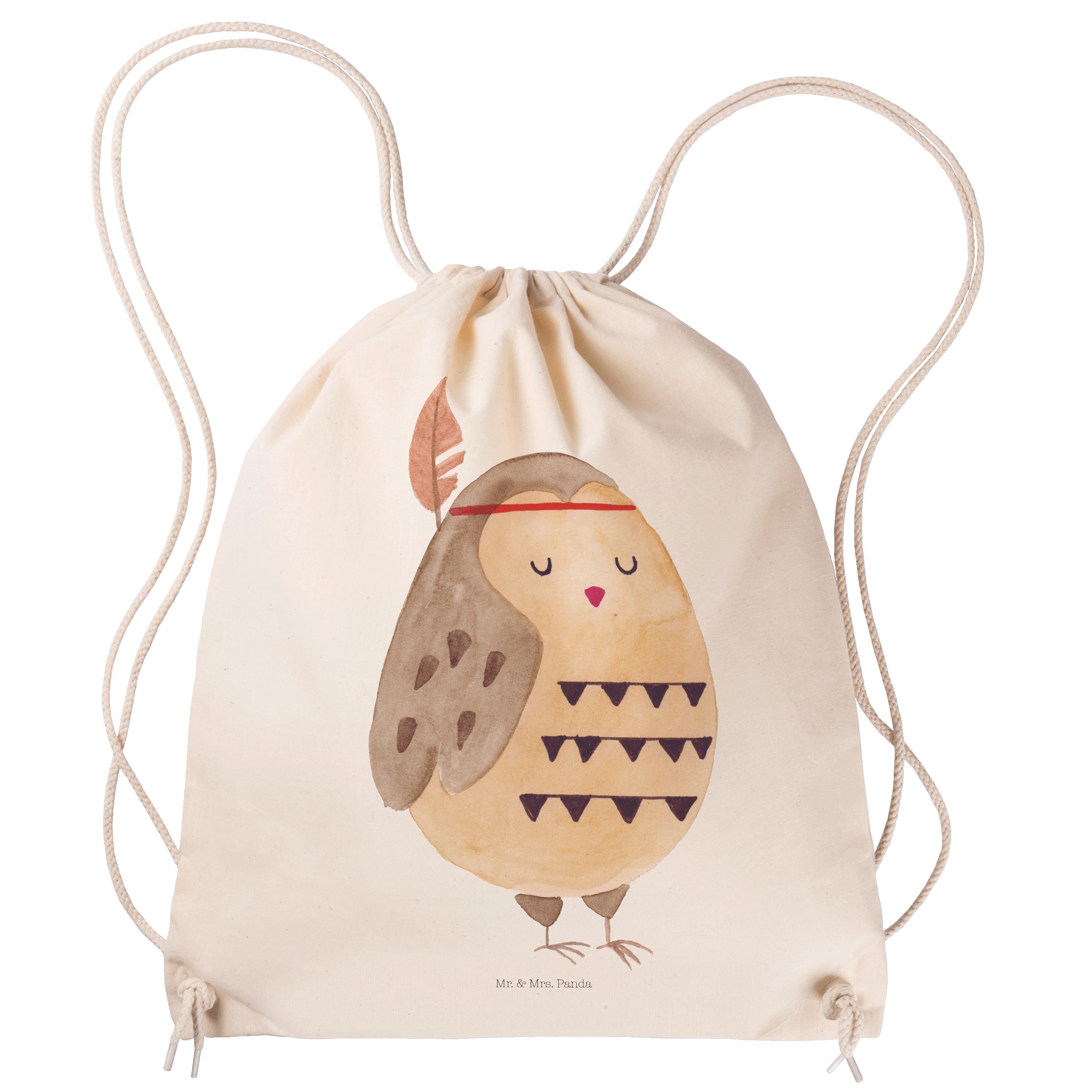 Mr. & Mrs. Sporttasche, Transparent (1-tlg) Sporttasche - Federschmuck - Tasche, Eule Panda Owl, Geschenk