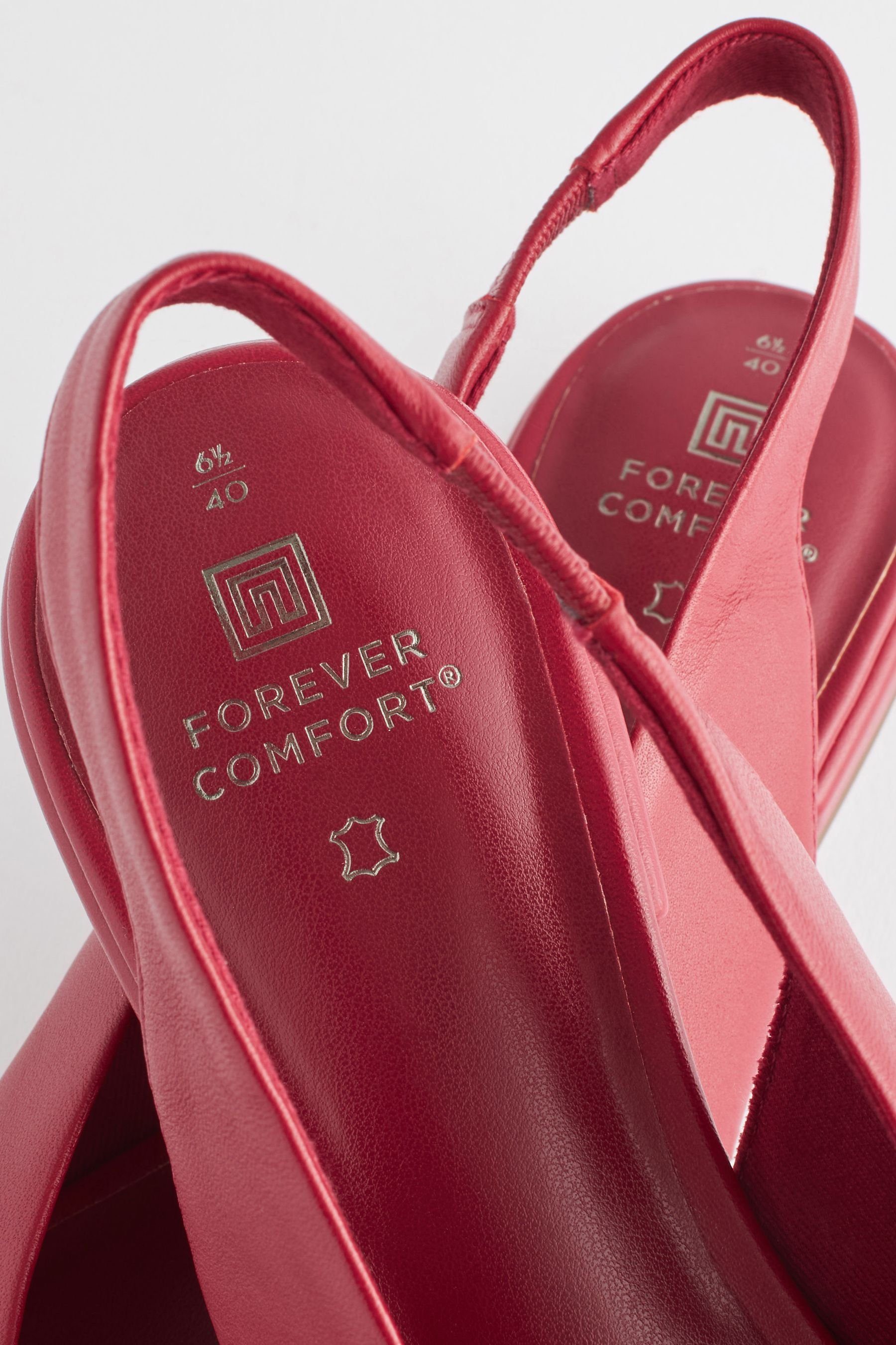 Leder (1-tlg) Forever aus Red Slingbacks Slingsandale Comfort® Next