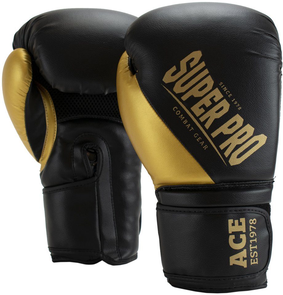 Neueste Produkte 2024 Super Pro Boxhandschuhe Ace goldfarben/schwarz