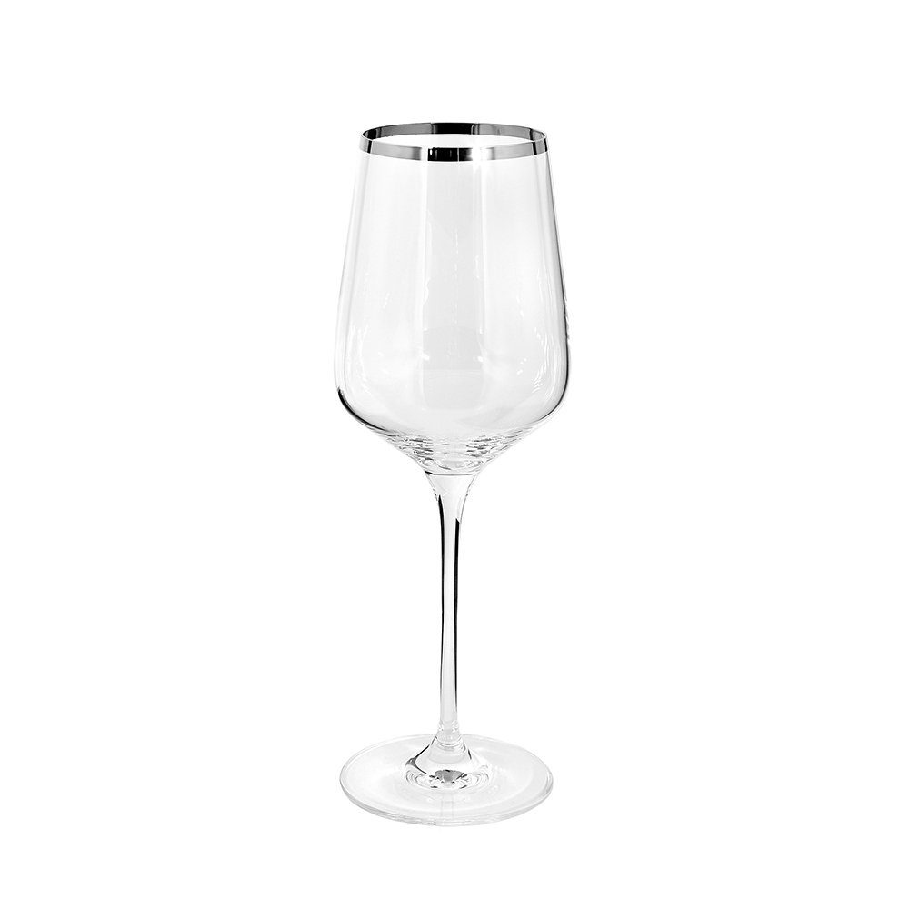 Fink Glas FINK Weißweinglas Platinum - silber-transparent - H. 25cm x D. 9cm
