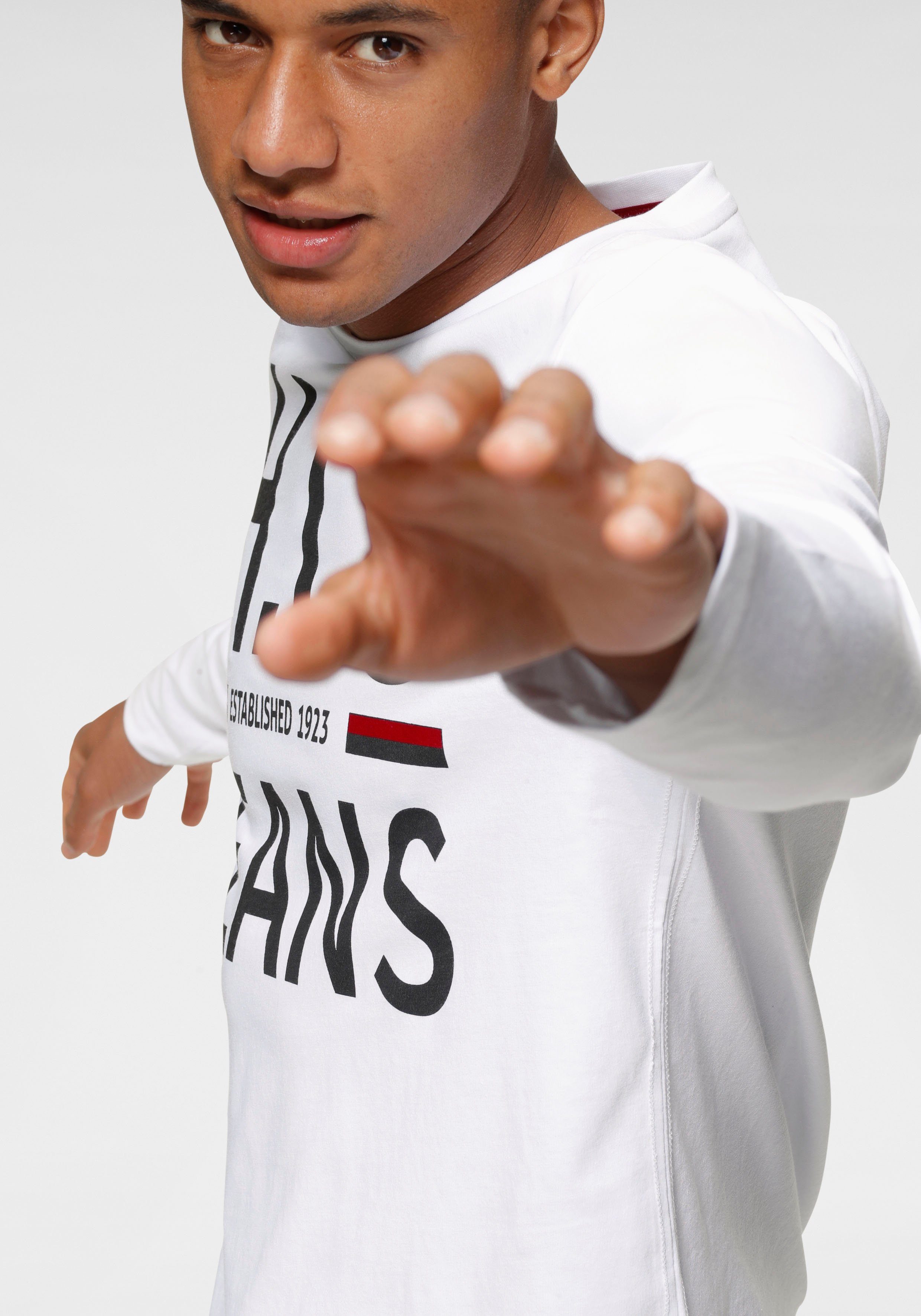 H.I.S Langarmshirt Langarm, schmaler Basic-Schnitt, bedrucktes Design