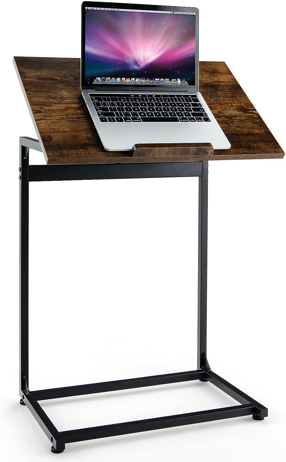 KOMFOTTEU Laptoptisch mit C Tischplatte Form, verstellbarer