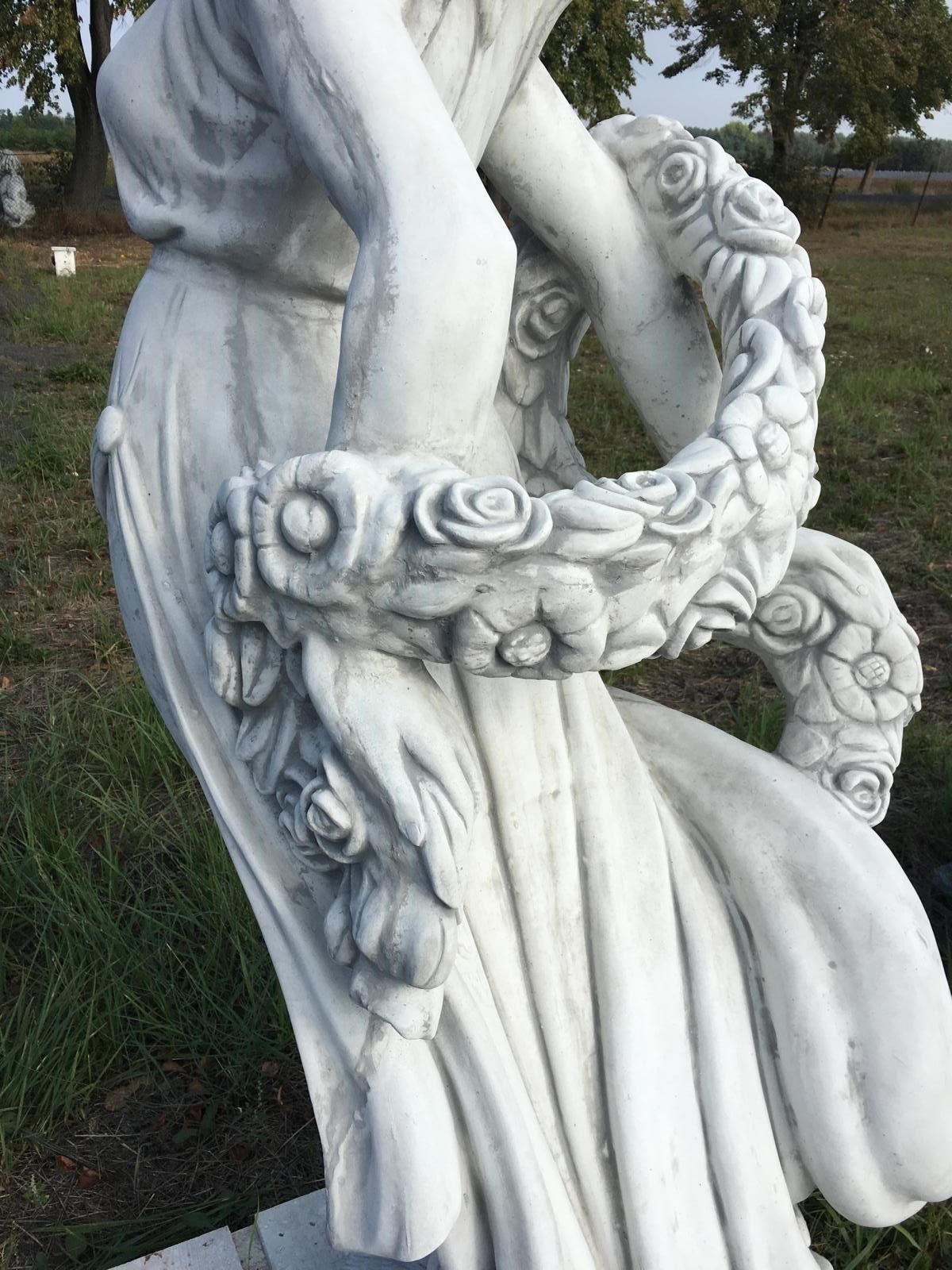 Frauenskulptur Steinfigur Blumenfrau Wohndesign Antikes Teichfigu Gartenfigur Gartenfigur Griechische
