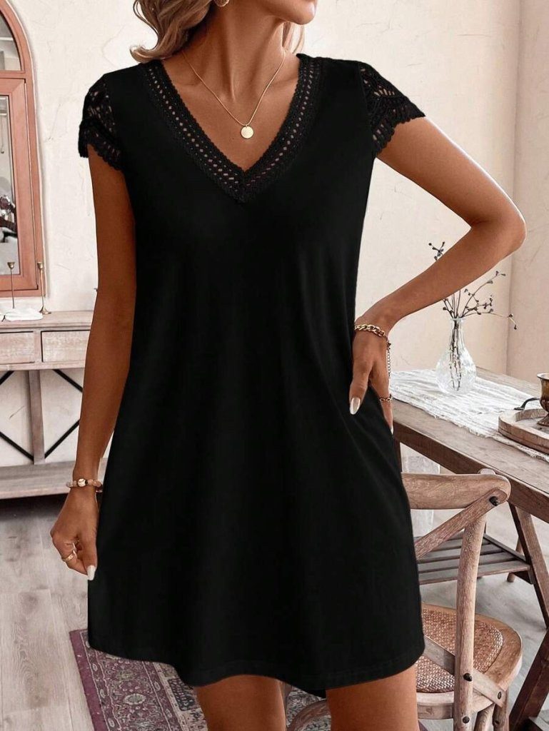 Moda Yakamoz Midikleid JANE'S Damen Kurzarm günstig online kaufen