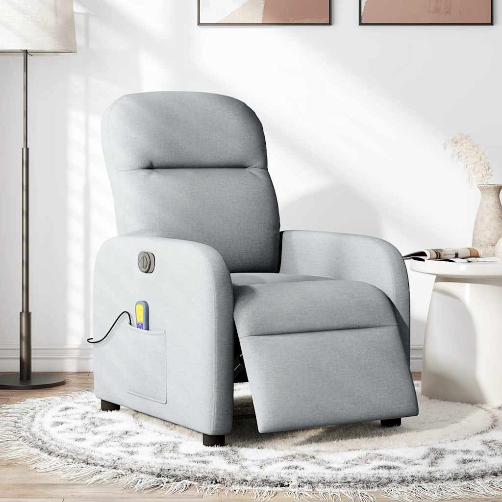 vidaXL Sessel Massagesessel Elektrisch Hellgrau Stoff günstig online kaufen
