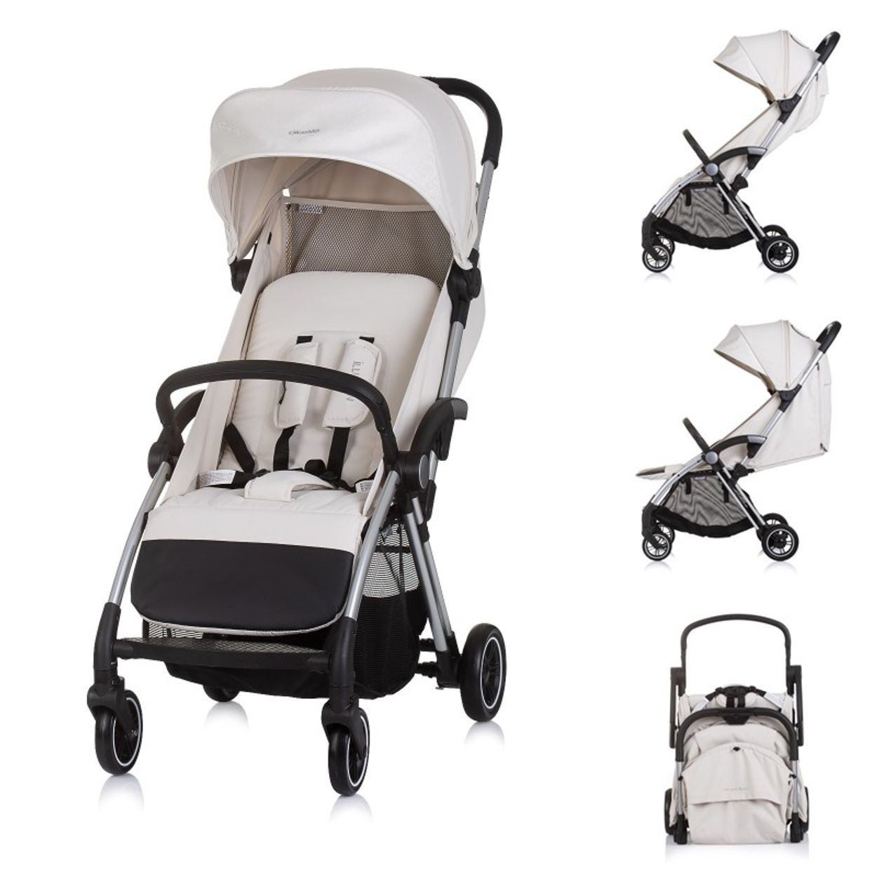 Chipolino Kinder-Buggy Kinderwagen Illusion klappbar, klappbar, verstellbare Fußstütze, Federung, Korb