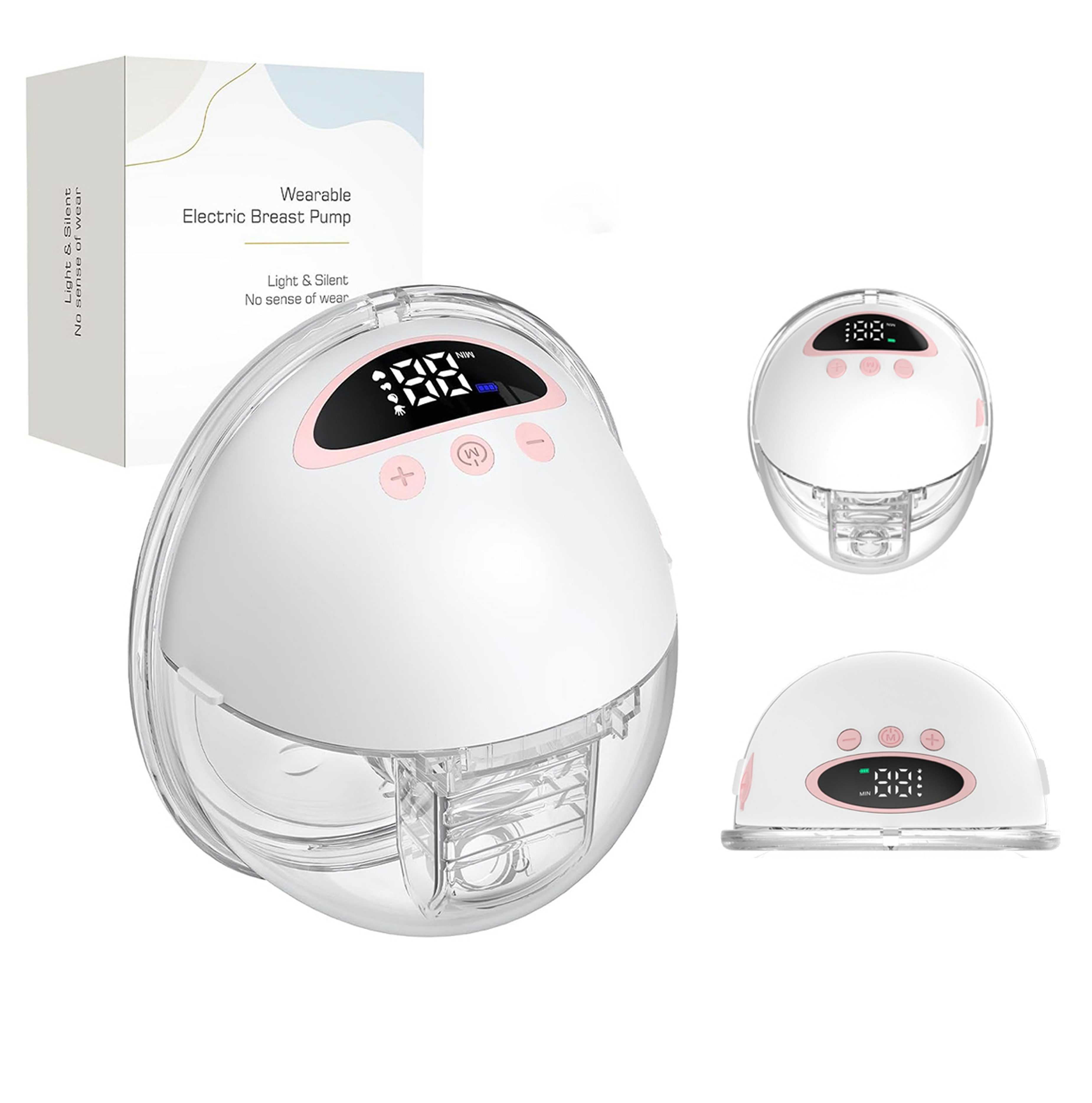 ibettertec Elektrische Milchpumpe Tragbare Milchpumpe mit 4 Modi, 12 Stufen & LCD-Display, Tragbare Milchpumpe, LED-Display, besonders leise, wiederaufladbar