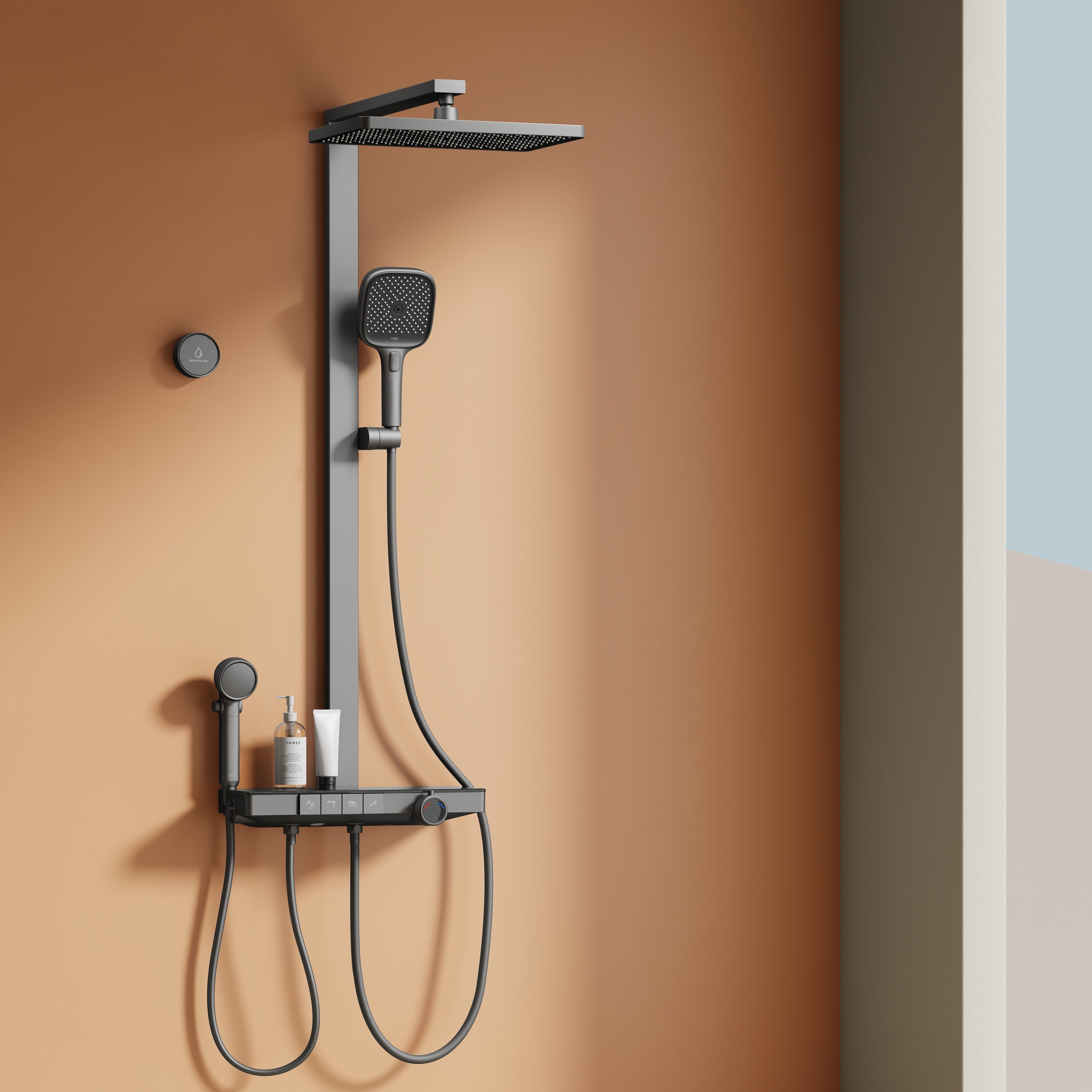 EMKE Duschsystem Brausegarnitur mit Thermostat Bluetooth-Steuerung günstig online kaufen