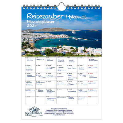 Seelenzauber Wandkalender Reisezauber Mykonos Planer DIN A4 Kalender für 2024 Chora Griechenland