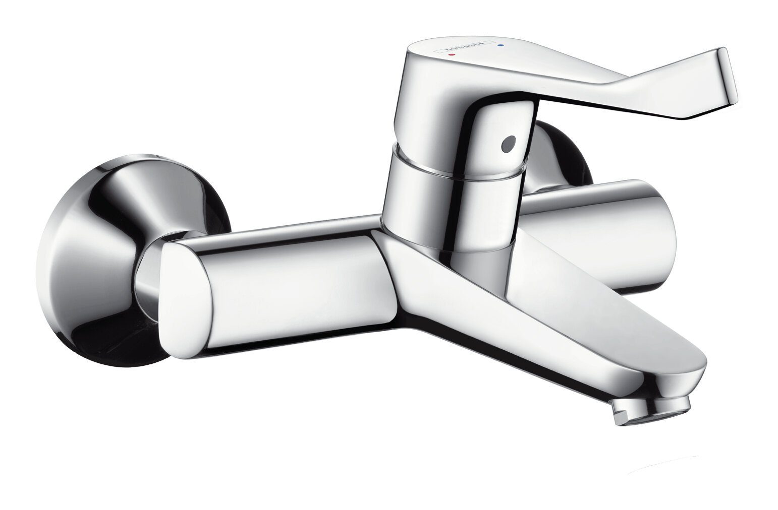 hansgrohe Waschtischarmatur Focus Einhebel-Waschtischmischer mit Comfortgriff Wandmontage - Chrom