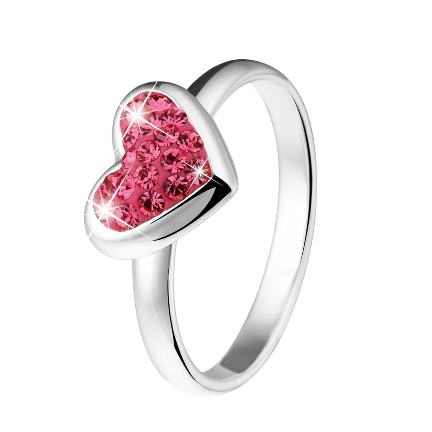 LUCARDI Fingerring Ring - 925 Silber - Silber - Kristall - Kinder