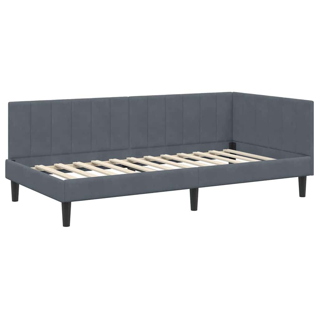 vidaXL Bett Eckbettgestell mit Kopfteil Dunkelgrau günstig online kaufen