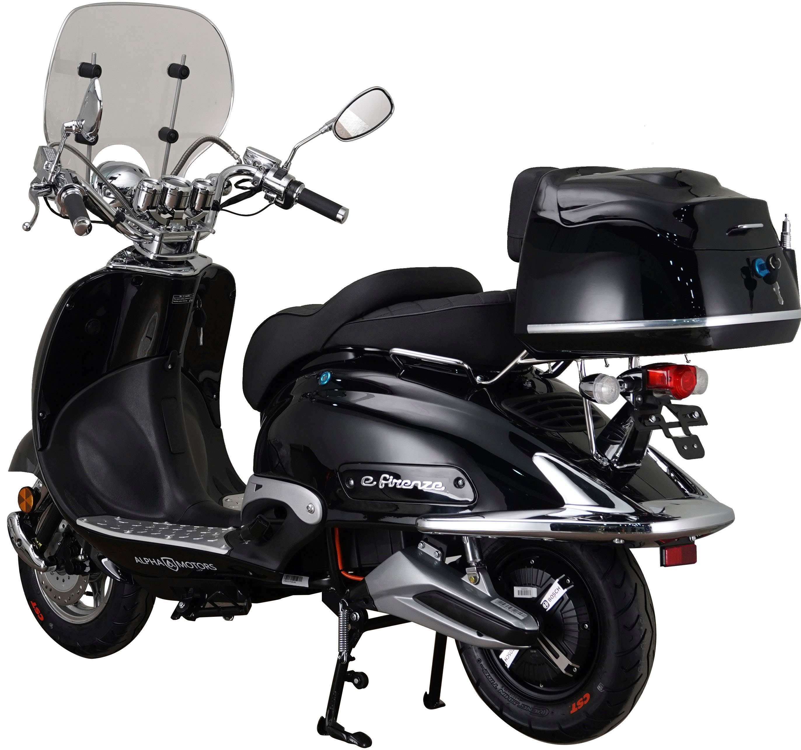 Akku, Windschild inkl. E-Motorroller und 2000 e-Firenze, 45 GreenStreet 1 km/h, schwarz W, Topcase