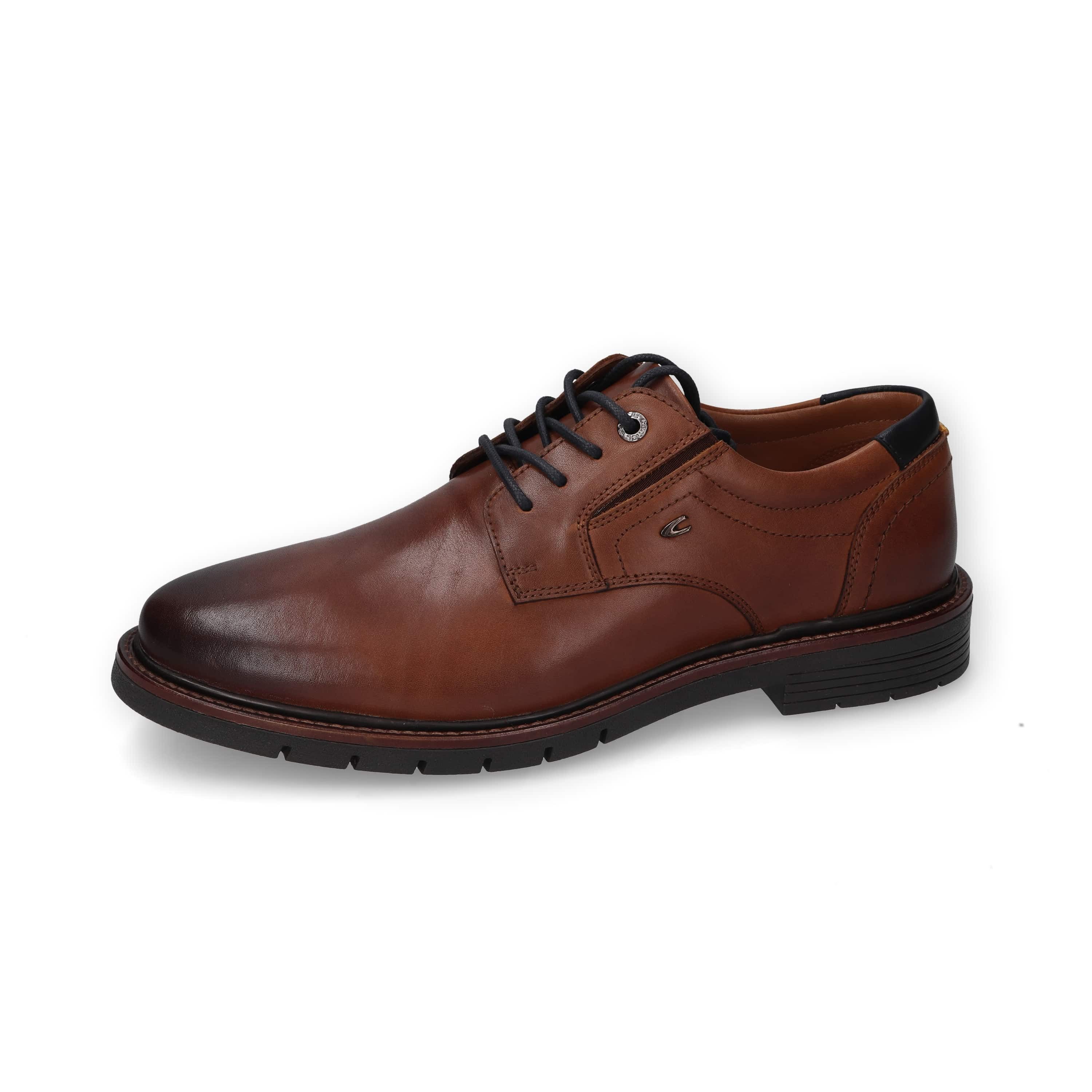 Halbschuh brushed Nappa COGNAC Schnürschuh