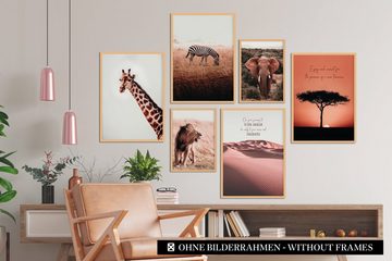 CreativeRobin Poster » Afrika « Poster-Set als Wohnzimmer Deko, CreativeRobin, Afrika