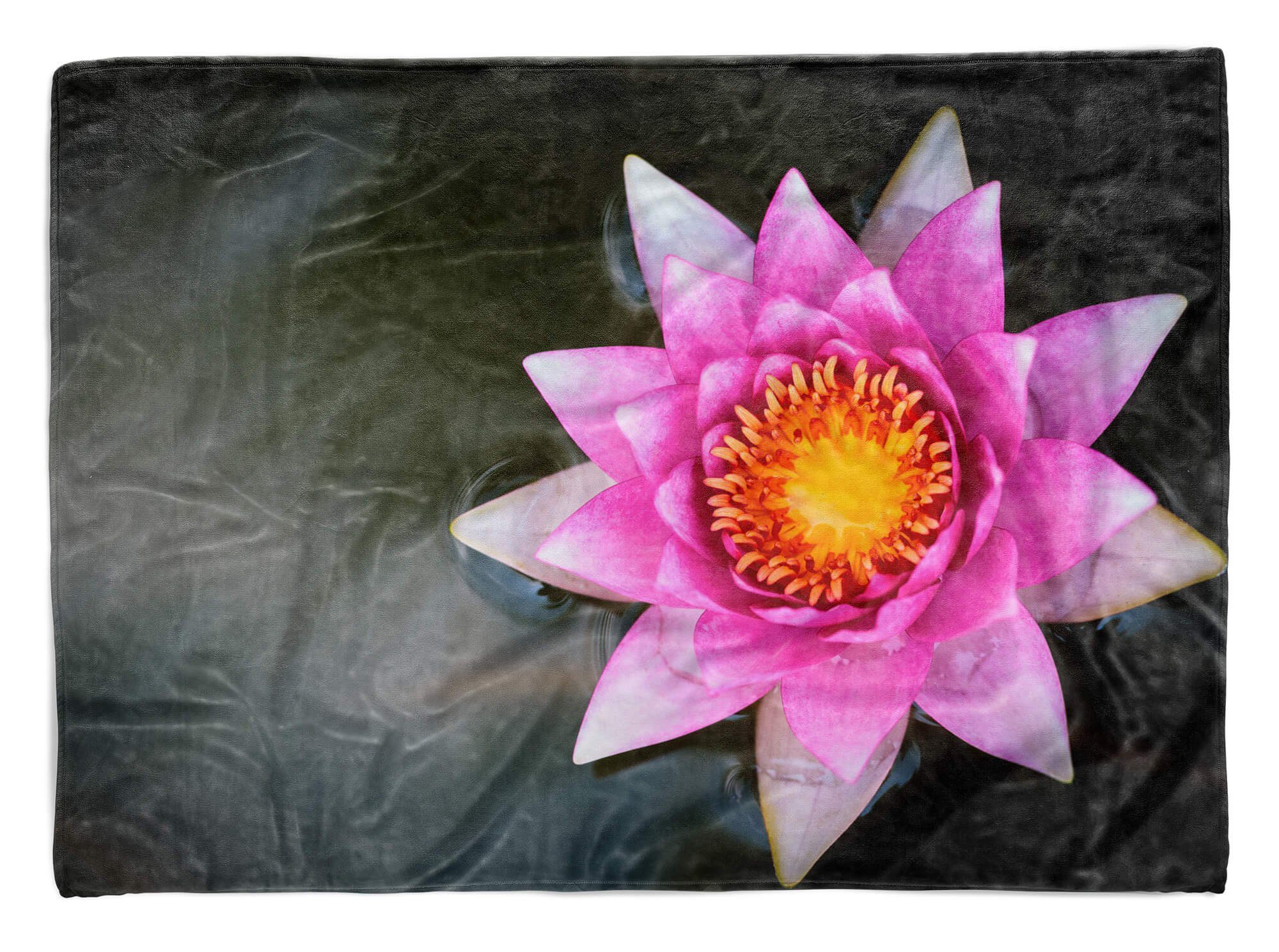 Sinus Art Handtücher Handtuch Strandhandtuch Saunatuch Kuscheldecke mit Fotomotiv Lotus Blume Blüte, Baumwolle-Polyester-Mix (1-St), Handtuch