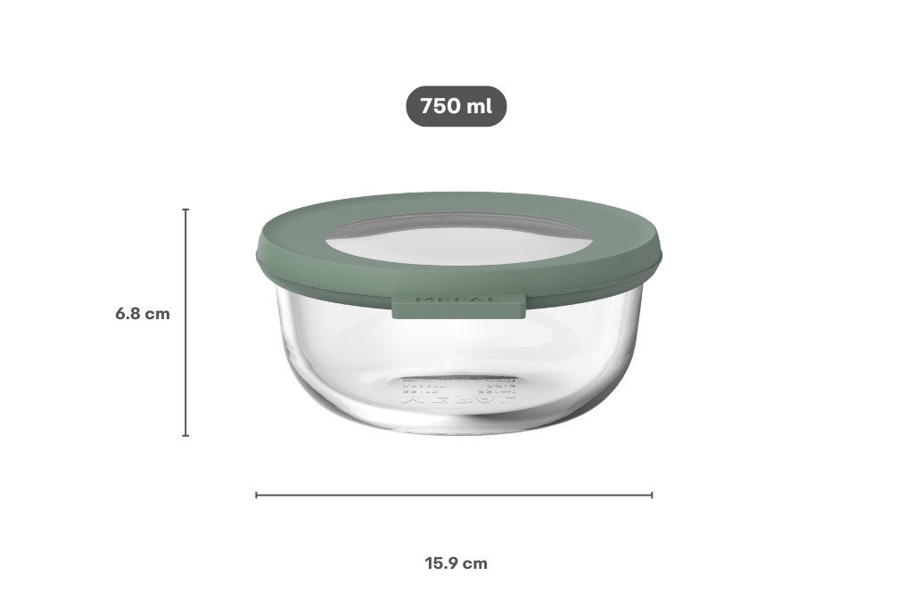 Mepal Aufbewahrungsbox Mepal Cirqula 750 ml Glasbehälter mit deckel - Nordic sage
