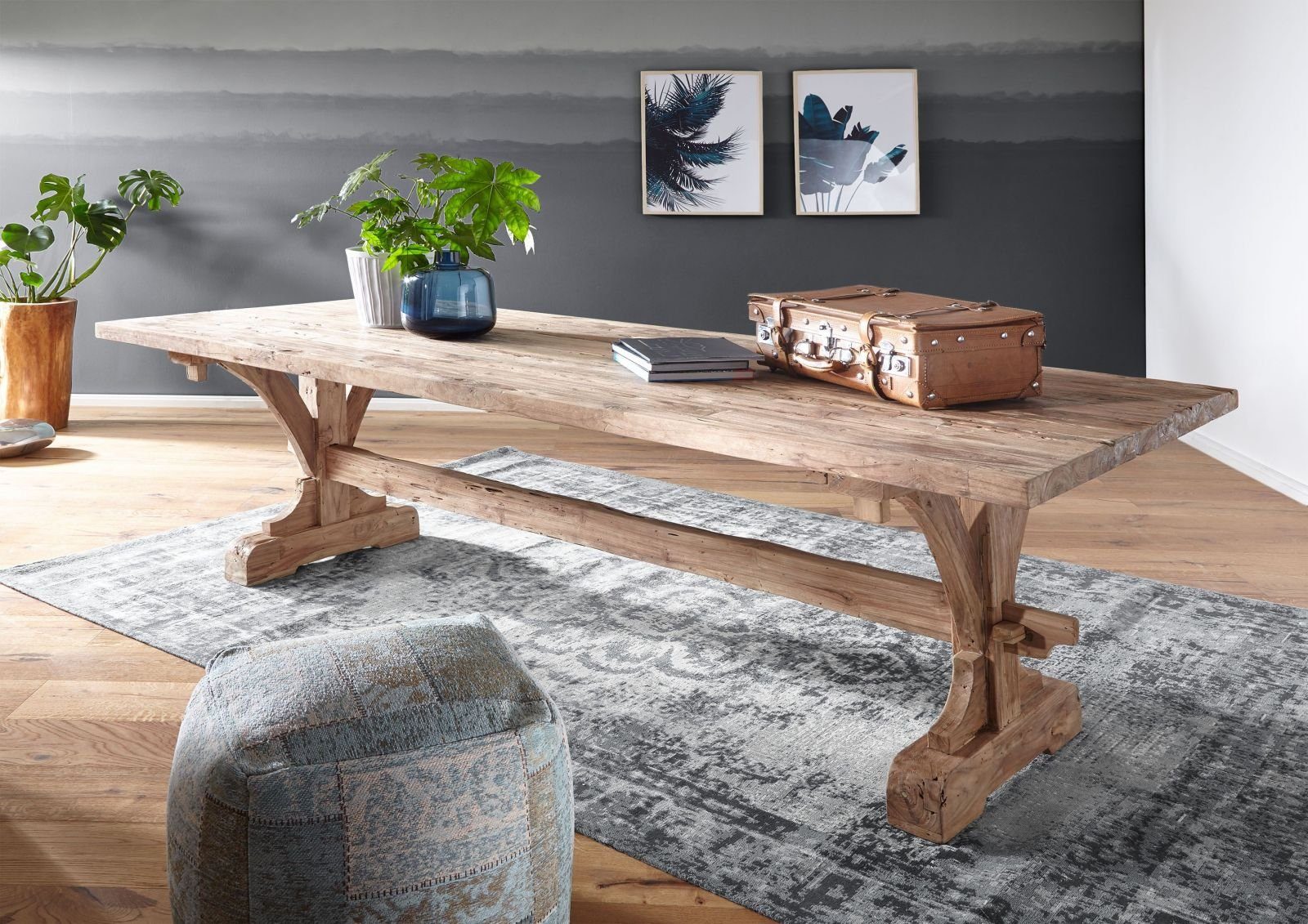 Massivmoebel24 Esstisch Esstisch Teak 200x100x78 natur günstig online kaufen