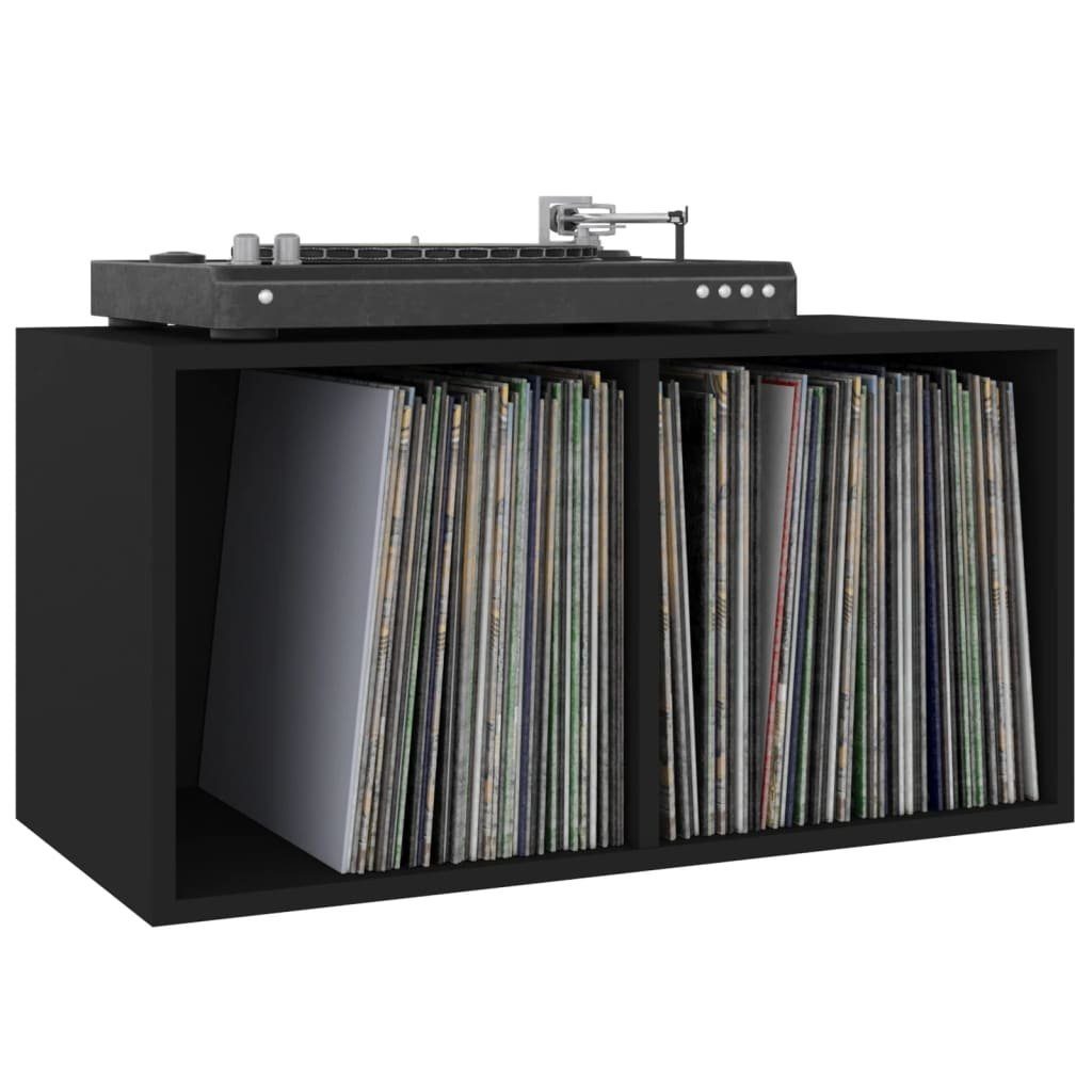 vidaXL Aufbewahrungsbox Schallplatten-Aufbewahrungsbox Holzwerkstoff 71x34x36cm Schwarz St) (1