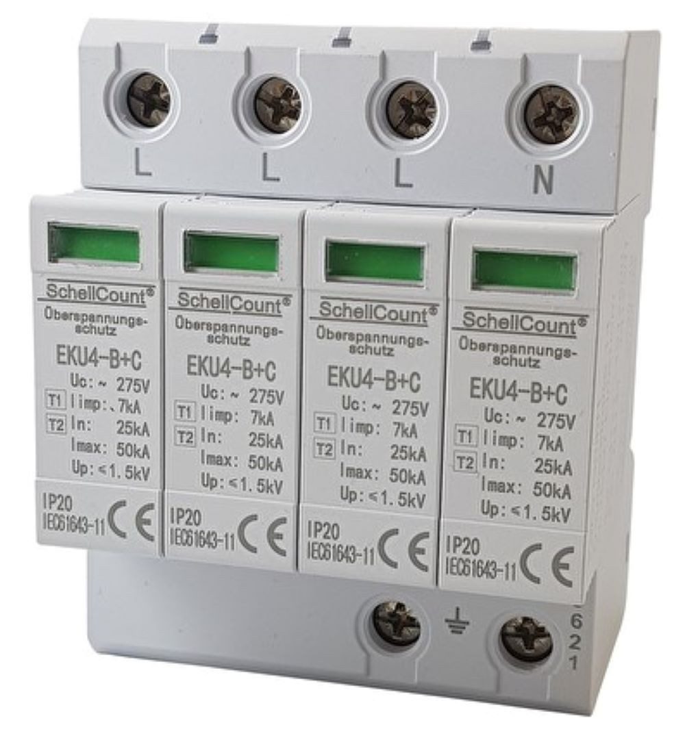 Schellcount Schalter Überspannungsschutz Überspannungsableiter B+C (I, II) 4-polig