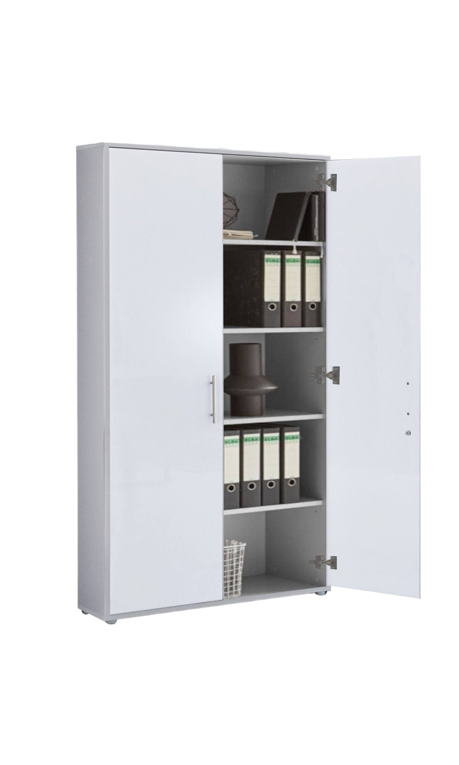 BMG Möbel Aktenschrank Office Edition abschließbar, 5 Ordnerhöhen, Platz für über 45 DIN A4 Ordner
