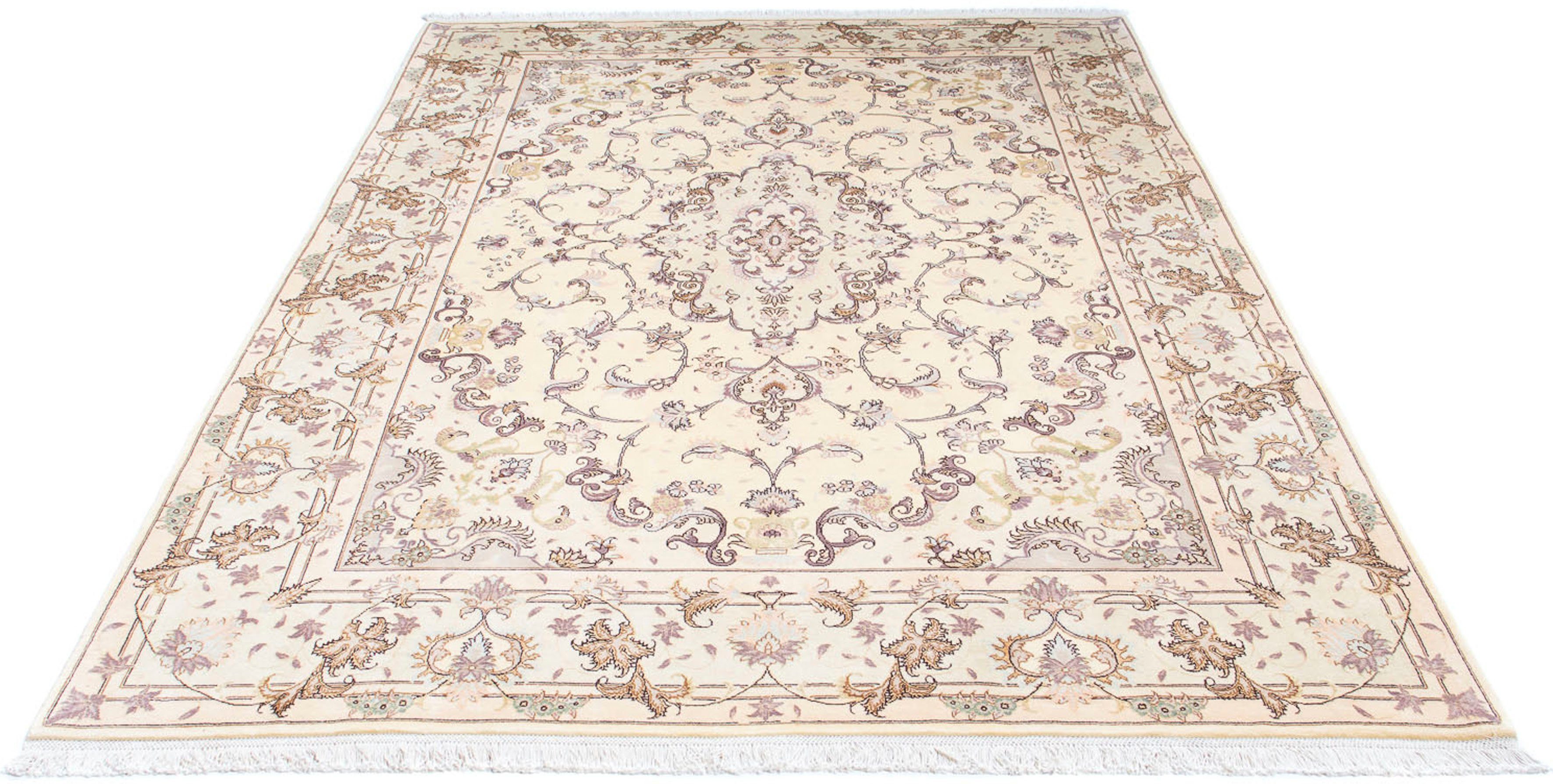 Orientteppich Perser - Täbriz - Royal - 239 x 163 cm - beige, morgenland, rechteckig, Höhe: 7 mm, Wohnzimmer, Handgeknüpft, Einzelstück mit Zertifikat