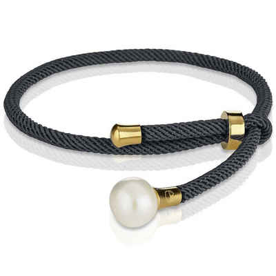 Célia von Barchewitz Perlenarmband »Armband Damen gold mit Perle Ibiza-Style« (1-tlg), Designer-Schmuck mit echter Süßwasserzuchtperle (ca. 8-9mm)