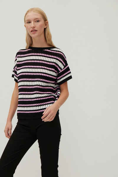 THE FASHION PEOPLE Kurzarmpullover Openwork T-Shirt knitted