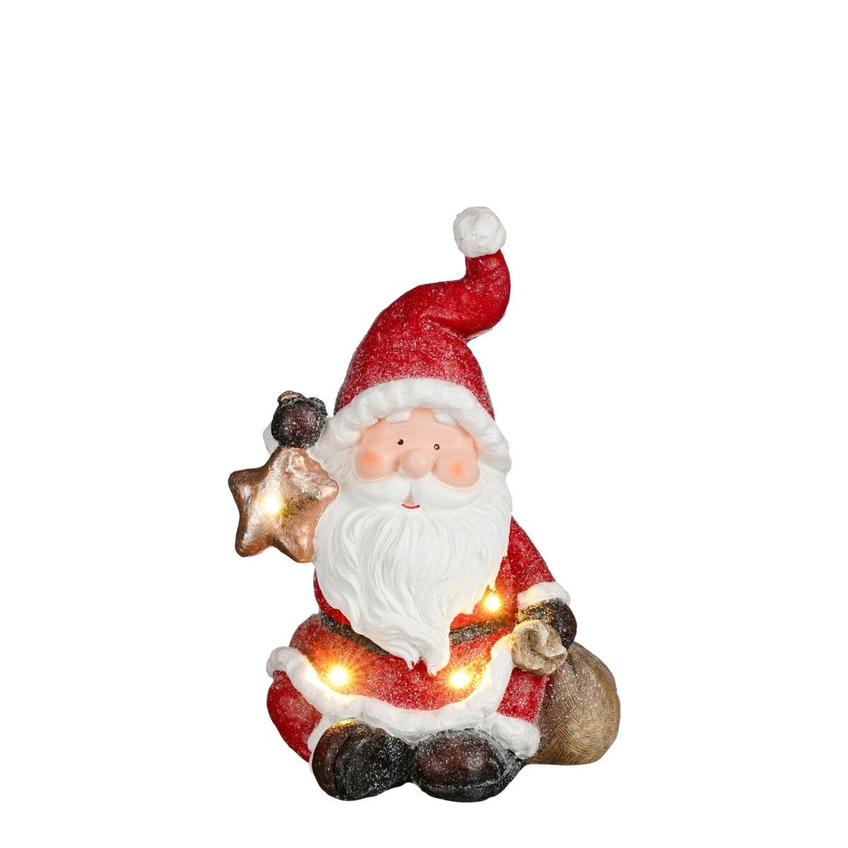 edelman Malstift Deko Weihnachtsmann LED rot 27,5x21,5x38cm