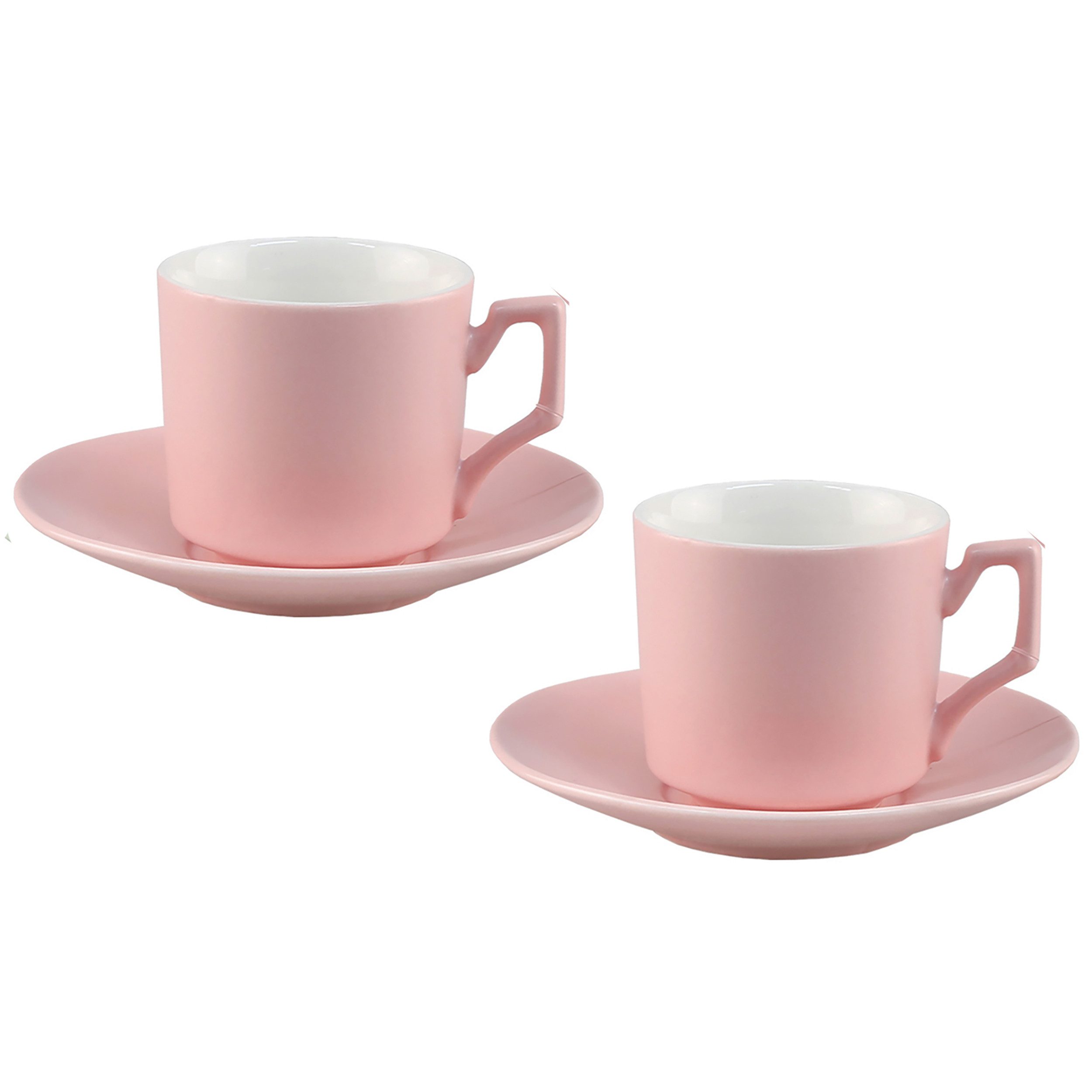 Espressotasse 4-tlg. Espressotassen Set mit Unterteller aus Keramik 80 ml